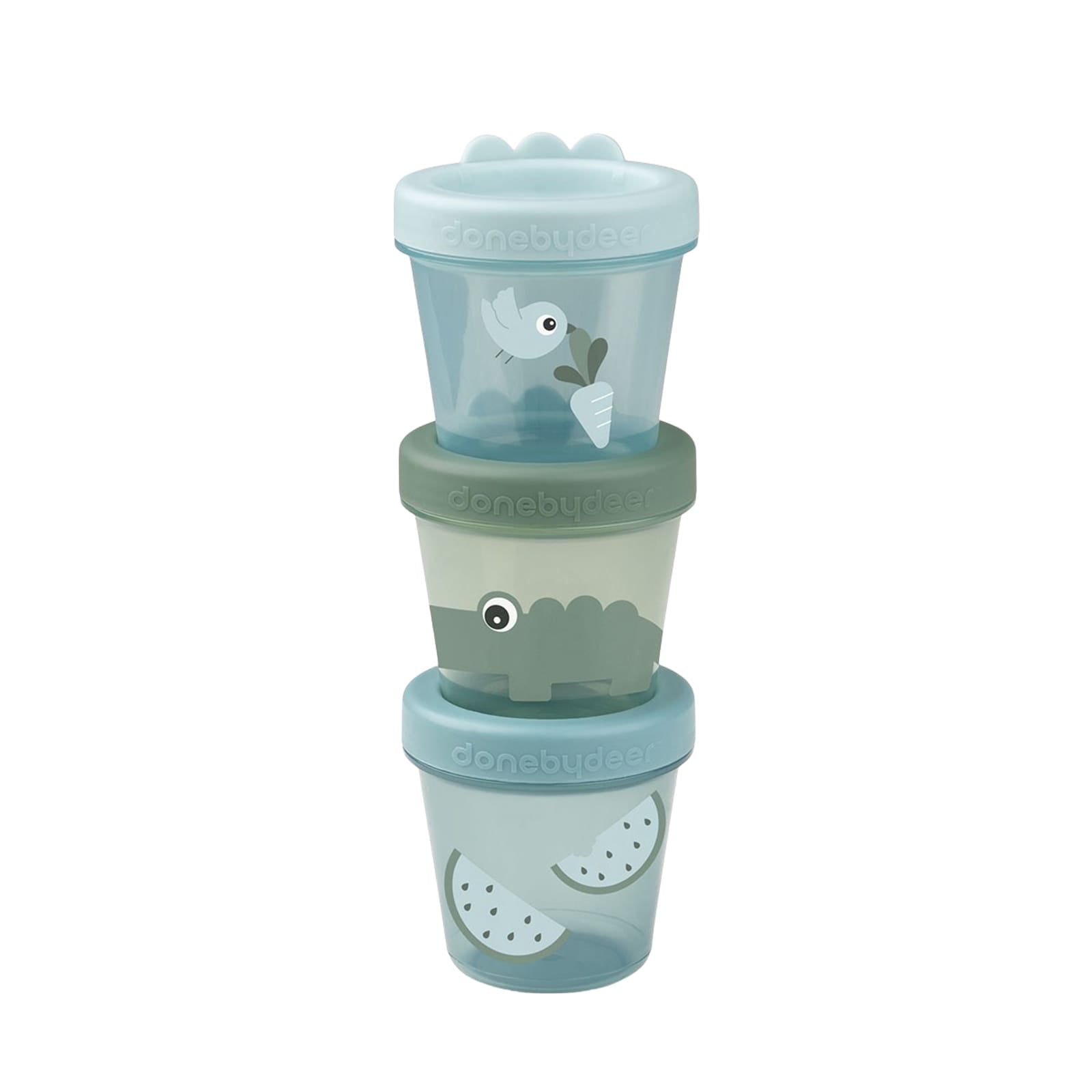 Baby Food Container 3 Pack - Croco Green