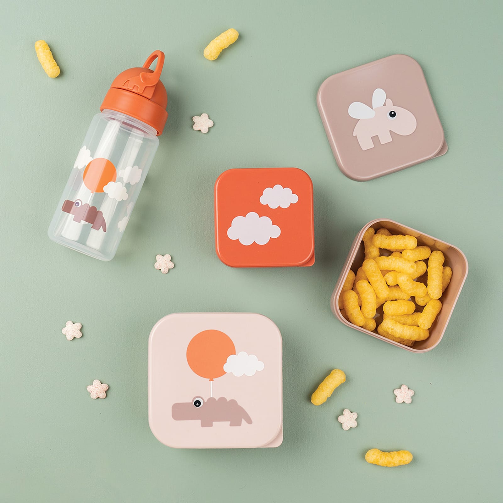 Snack Box Set 3 Pieces - Happy Clouds Powder