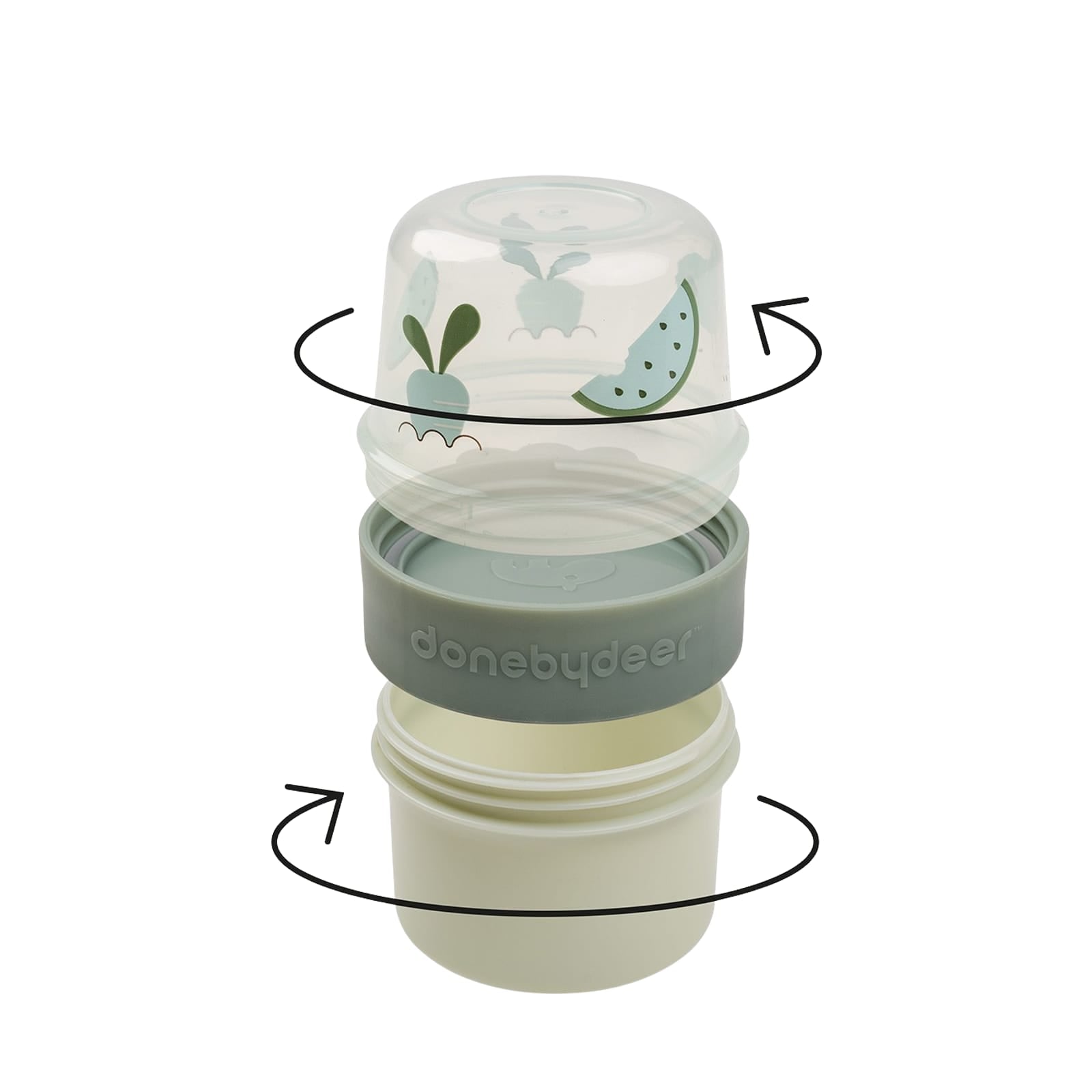 2 Way Small Snack Container - Birdee Green