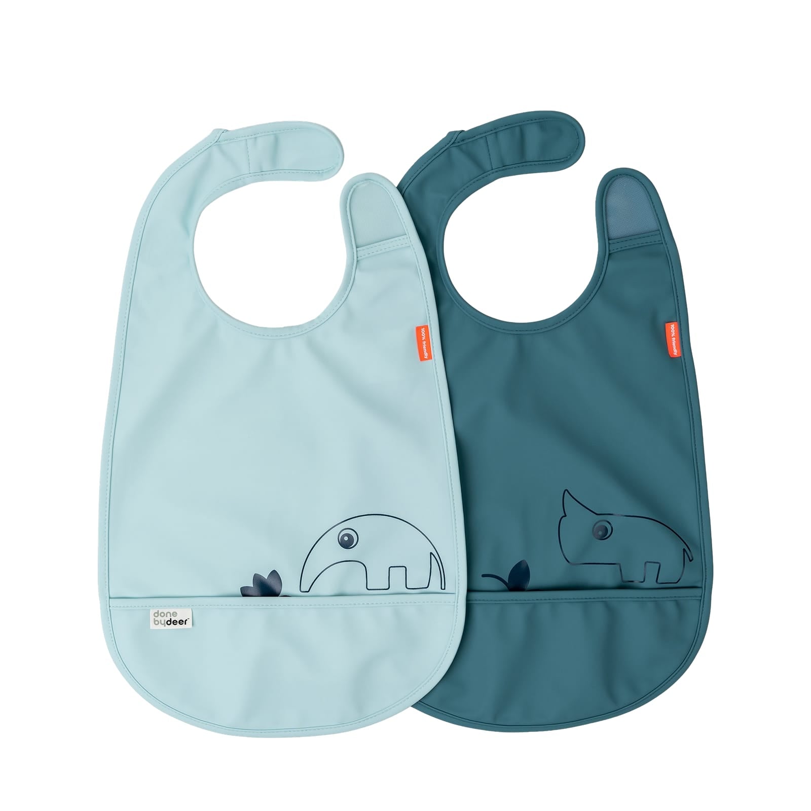 Bib 2 Pack - Deer Friends Blue