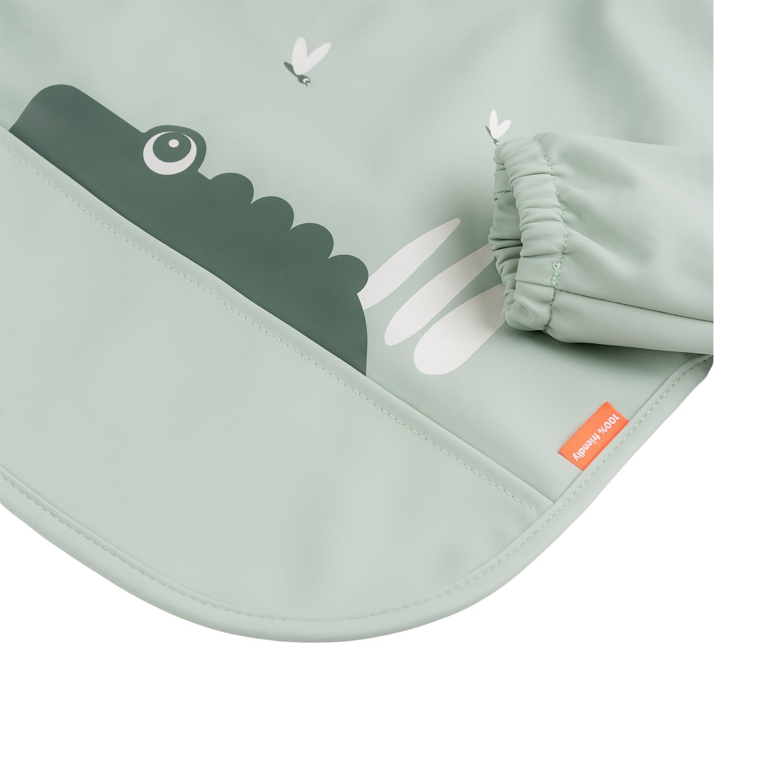 Sleeved Pocket Bib - Croco Green