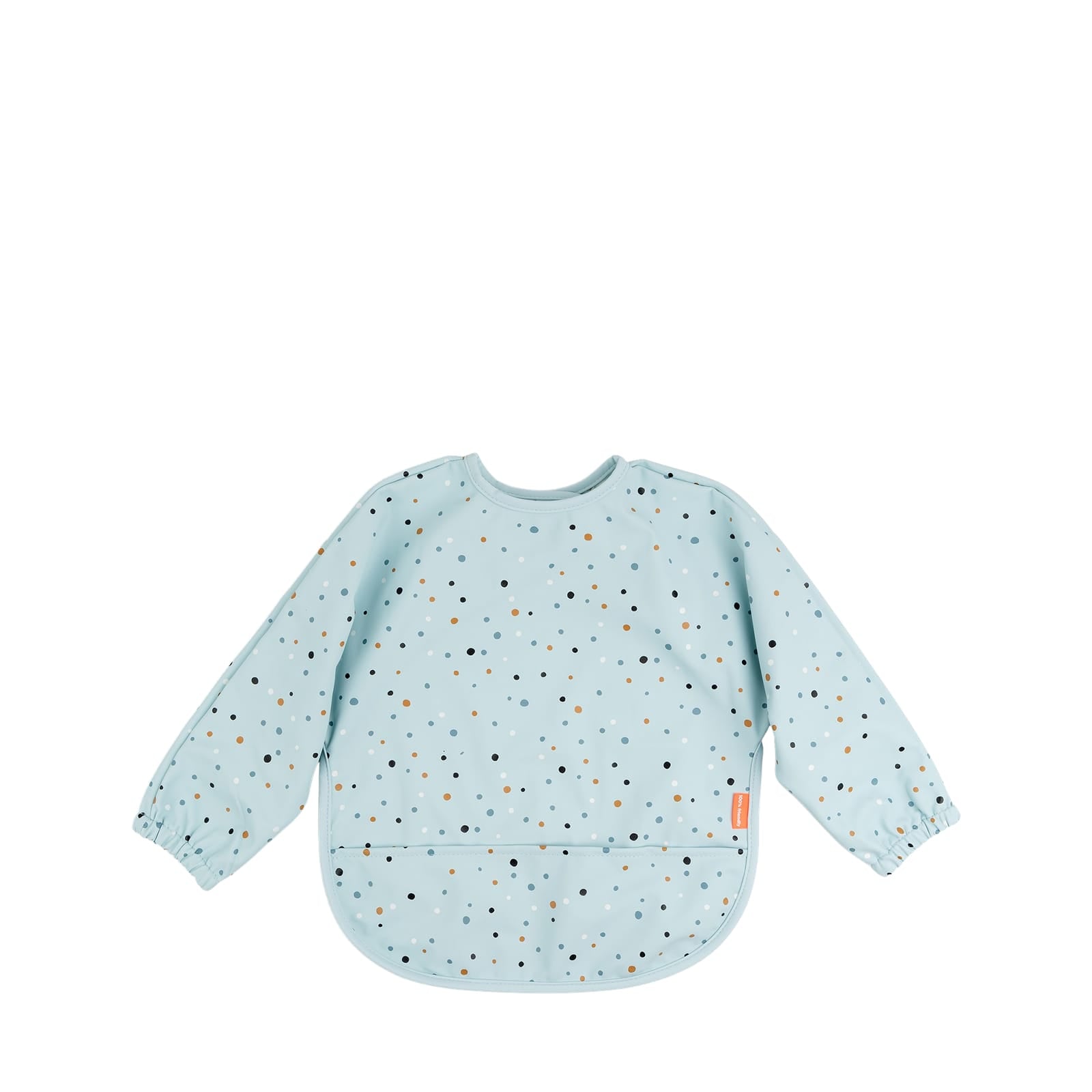 Sleeved Pocket Bib - Happy Dots Blue