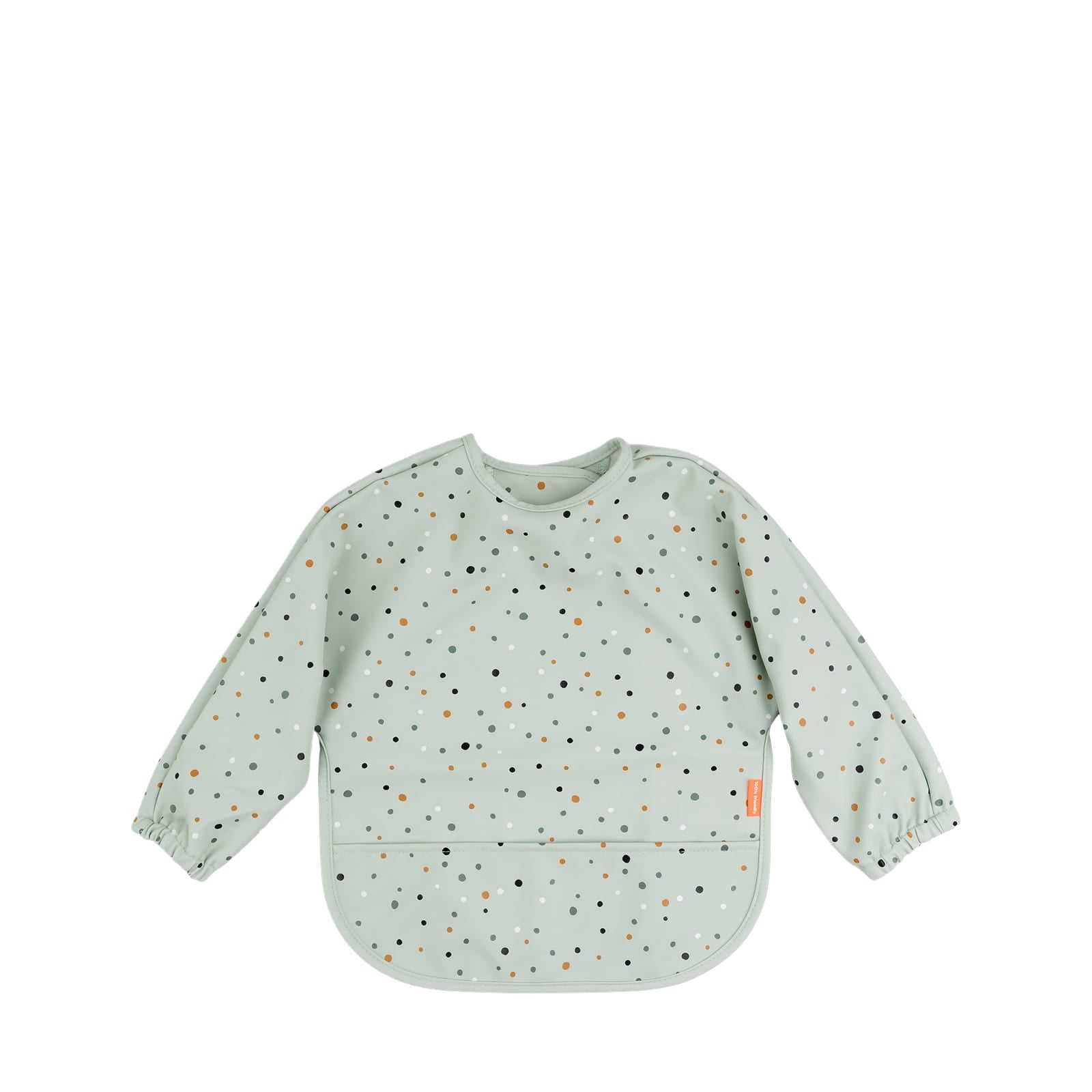 Sleeved Pocket Bib - Happy Dots Green