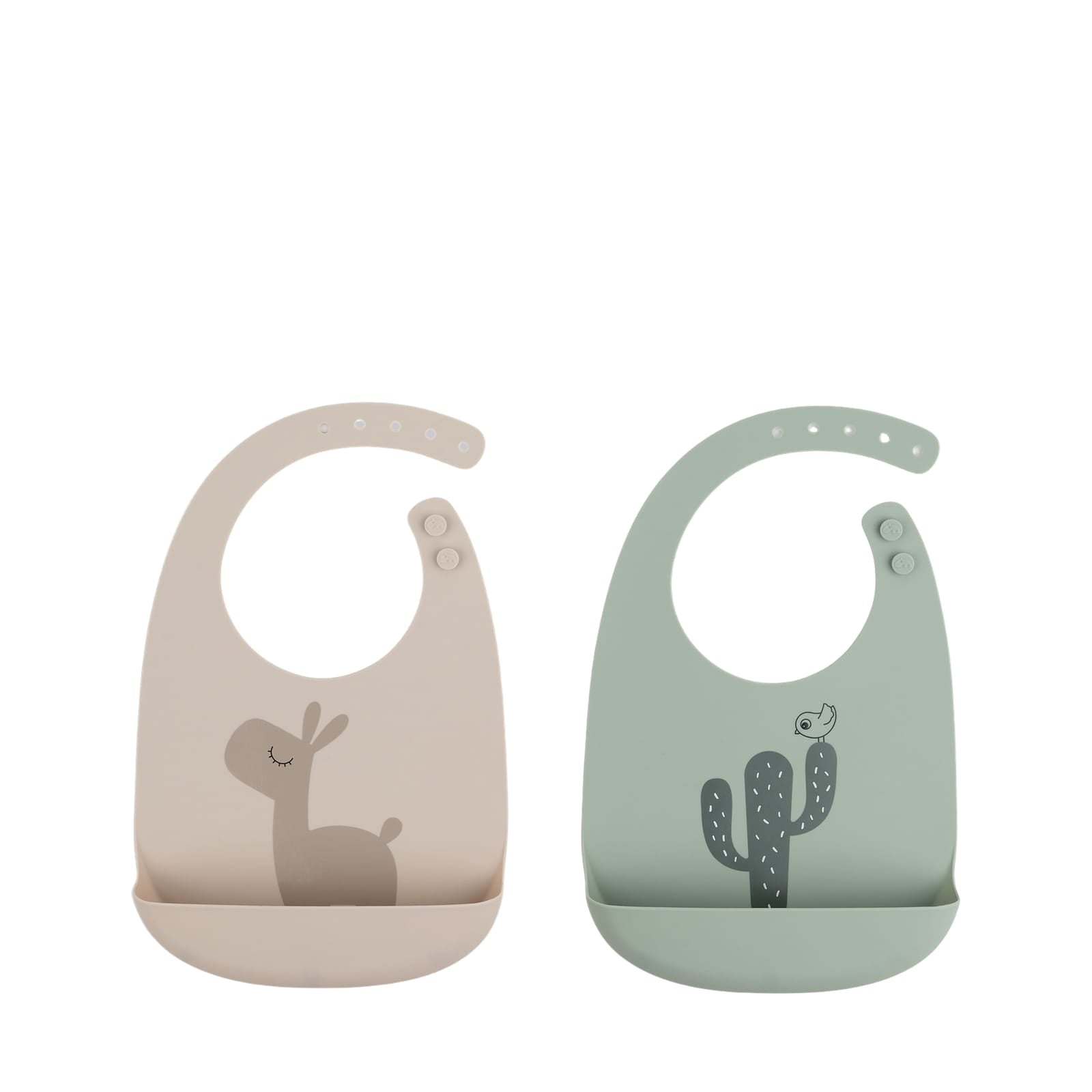 Silicone Bib 2 Pack - Lalee Sand Green