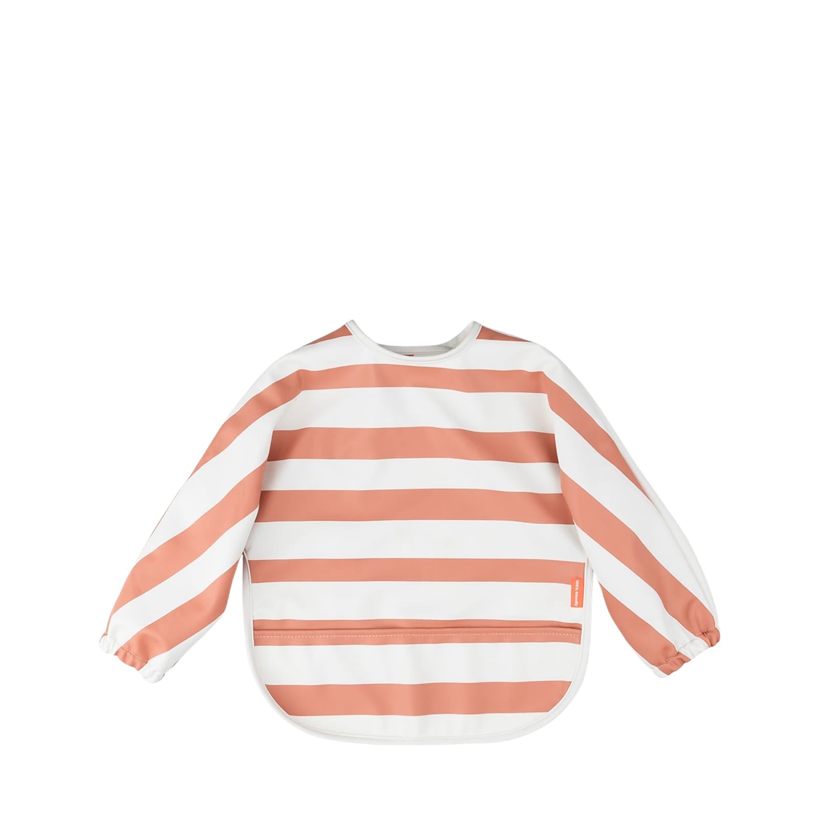 Sleeved Pocket Bib - Stripes Papaya