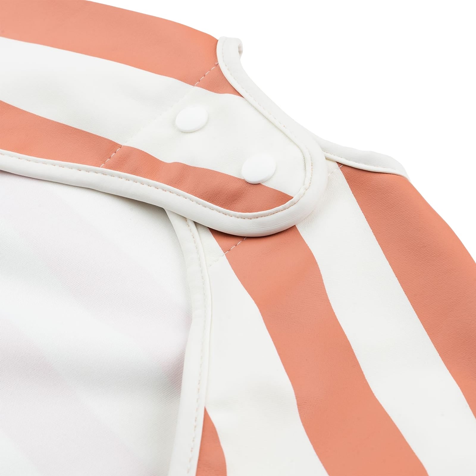 Sleeved Pocket Bib - Stripes Papaya