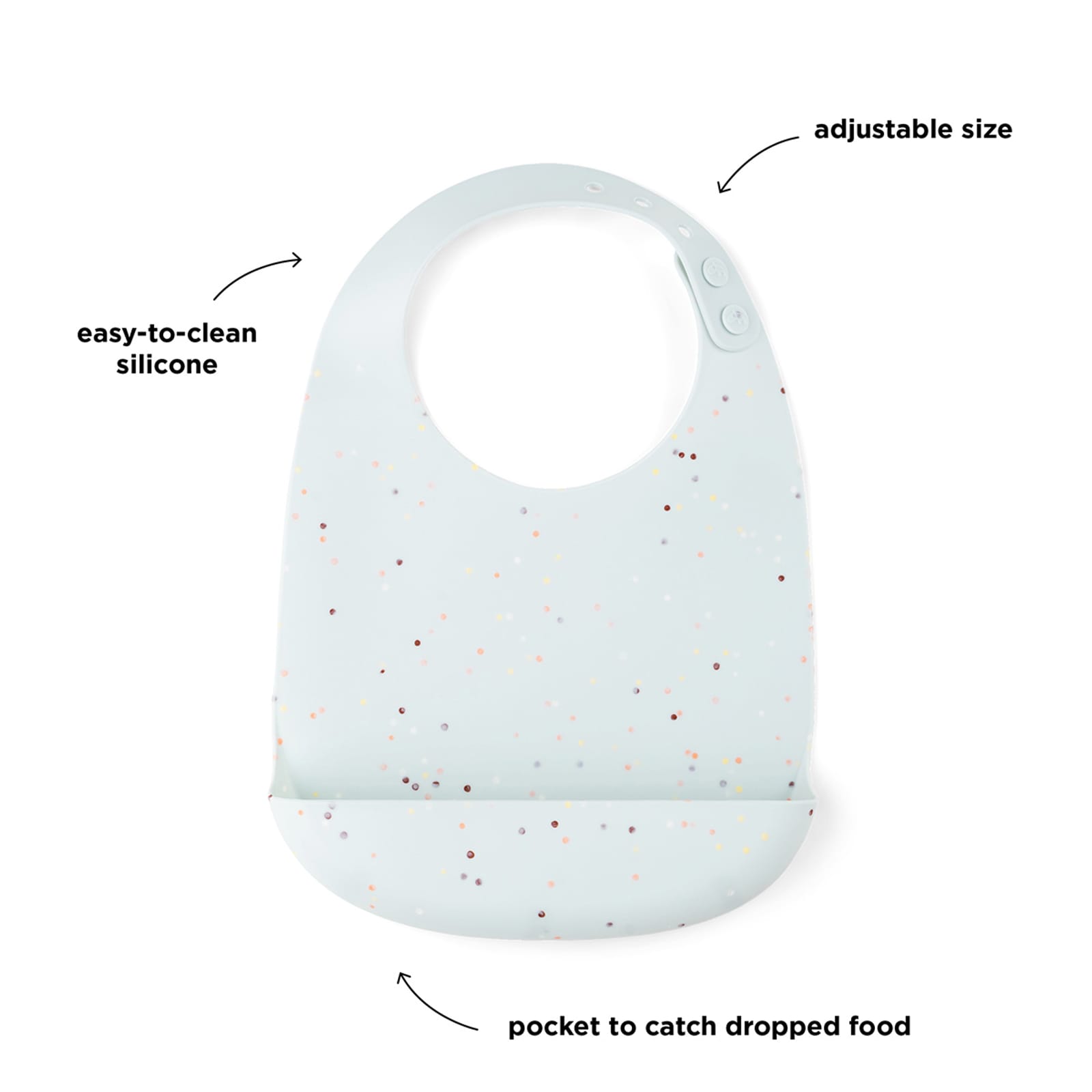 Silicone Bib - Confetti Blue