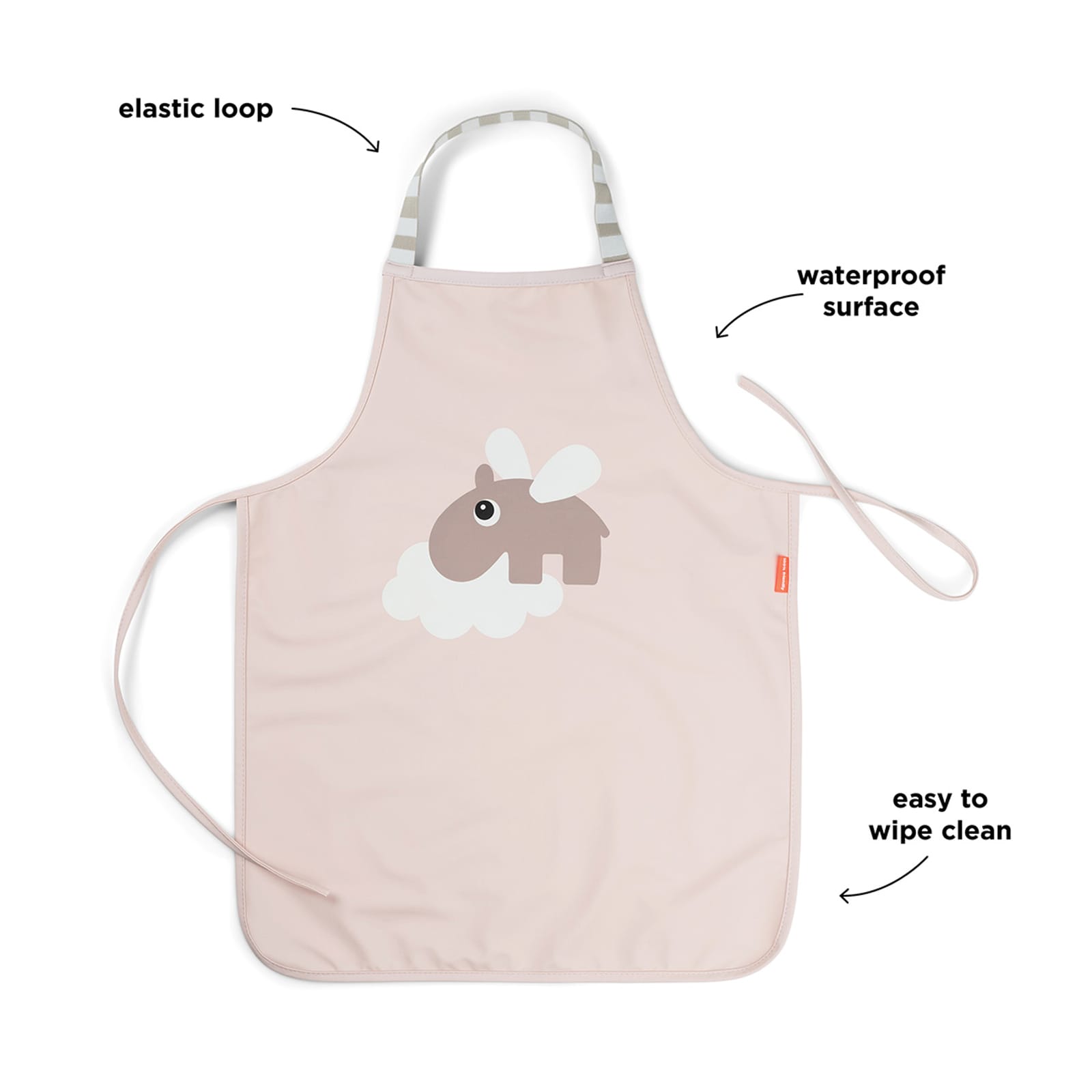 Waterproof Kids Apron - Happy Clouds Powder