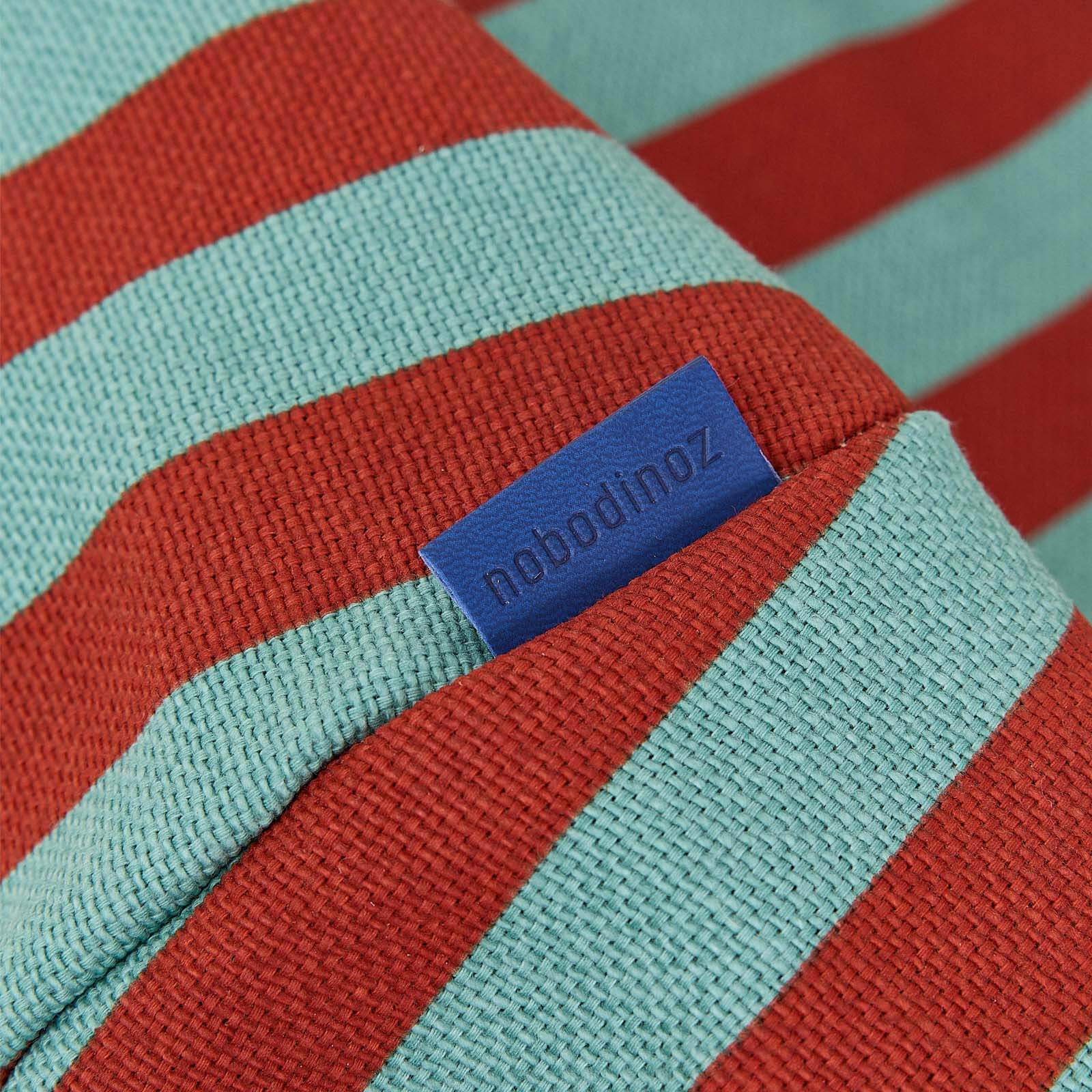 Long Beanbag Bliss - Red Teal Green Stripes