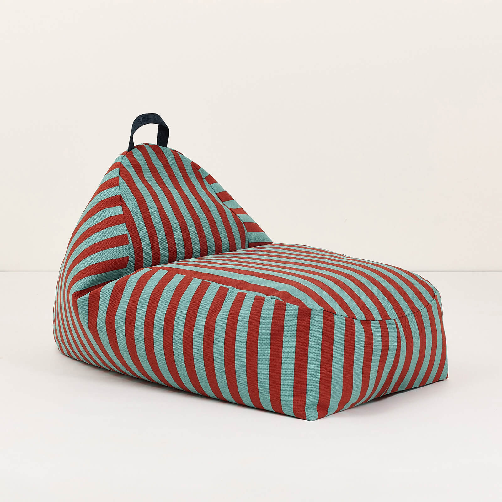 Long Beanbag Bliss - Red Teal Green Stripes