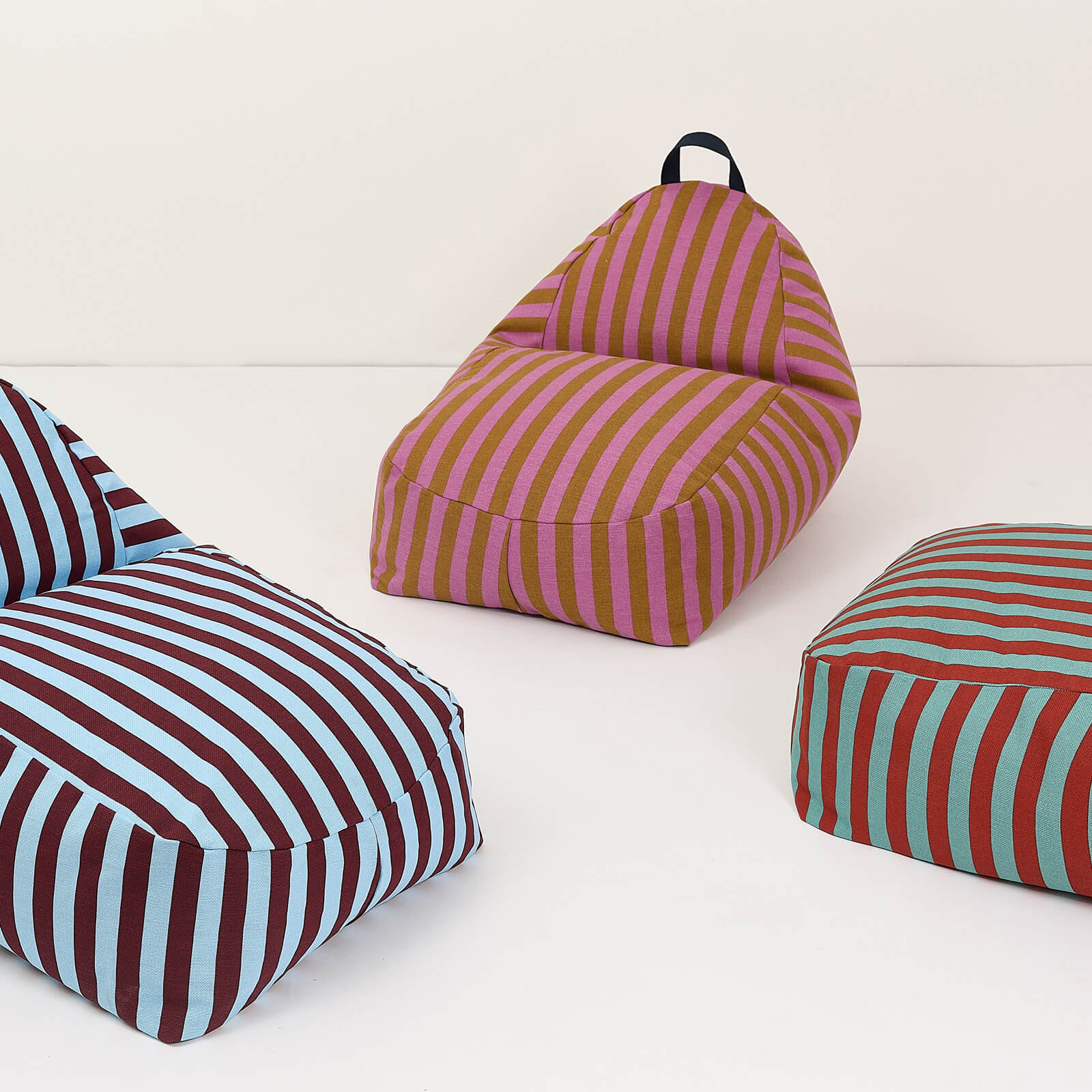 Long Beanbag Bliss - Pink Curry Stripes