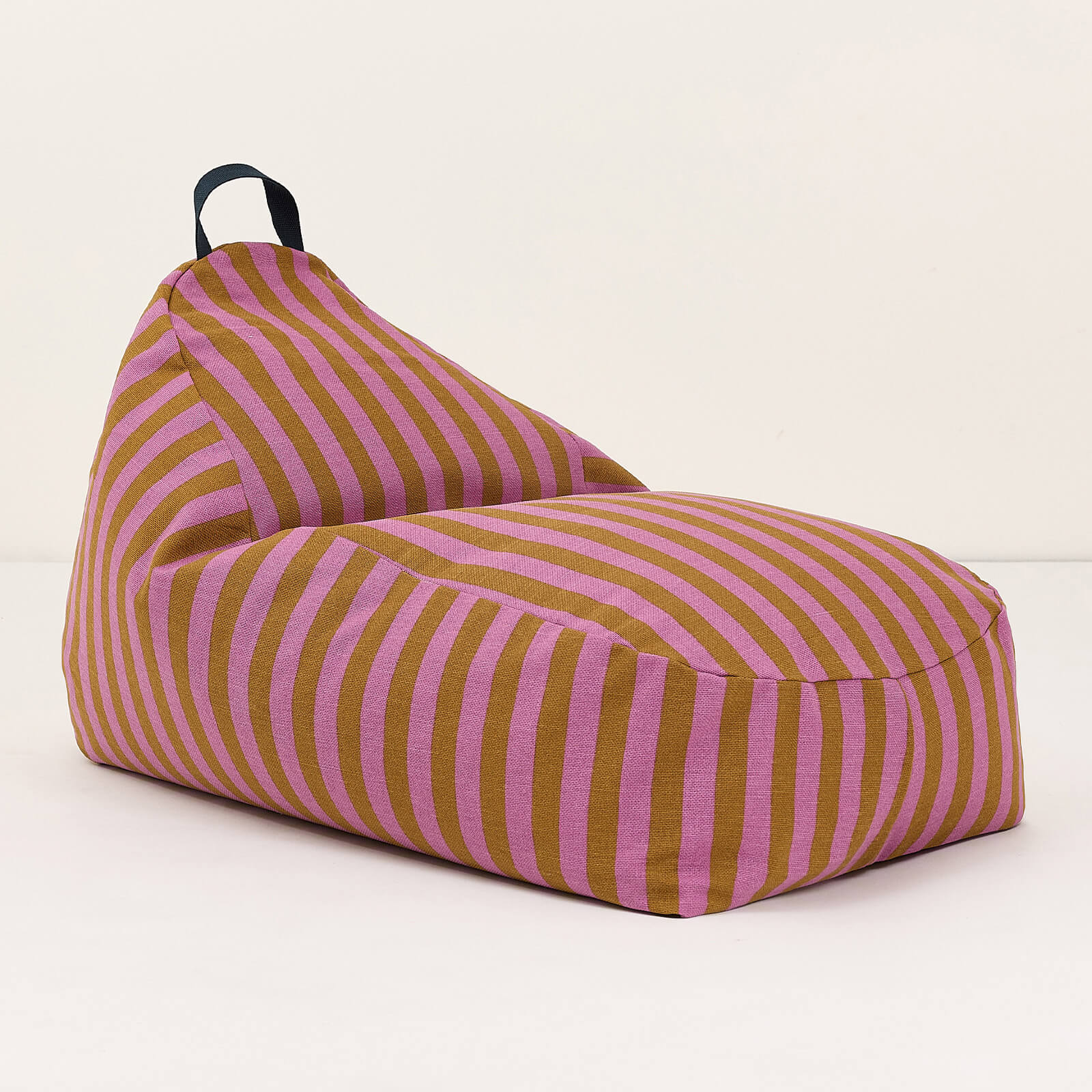 Long Beanbag Bliss - Pink Curry Stripes