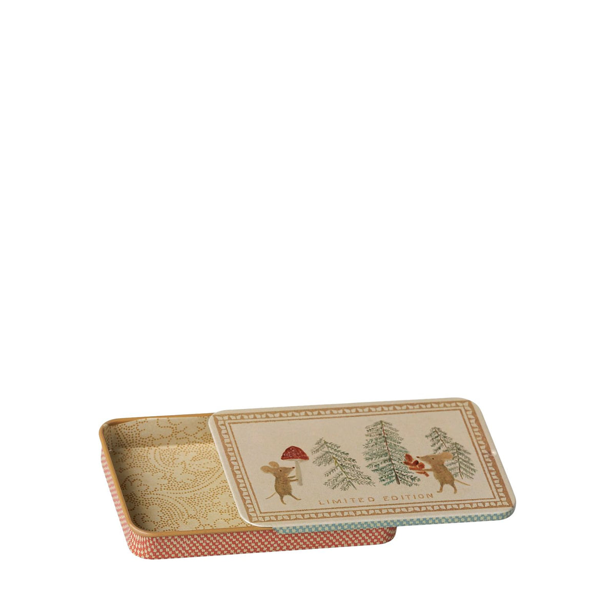 Sliding Lid Metal Box - Christmas Mice