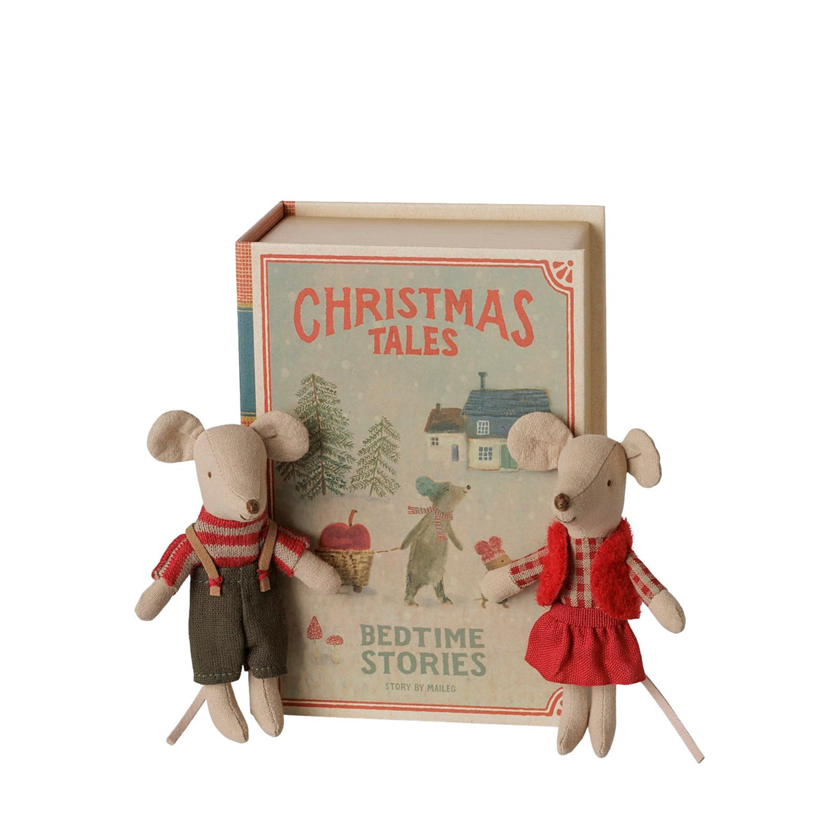 Christmas Twin Mice - Little Sister and Brother In Book