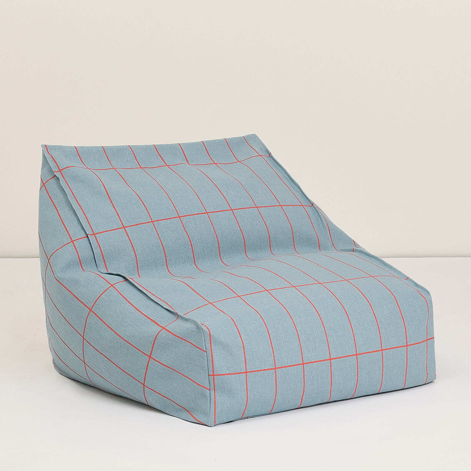 Armchair Beanbag Vibes - Blue Red Grid