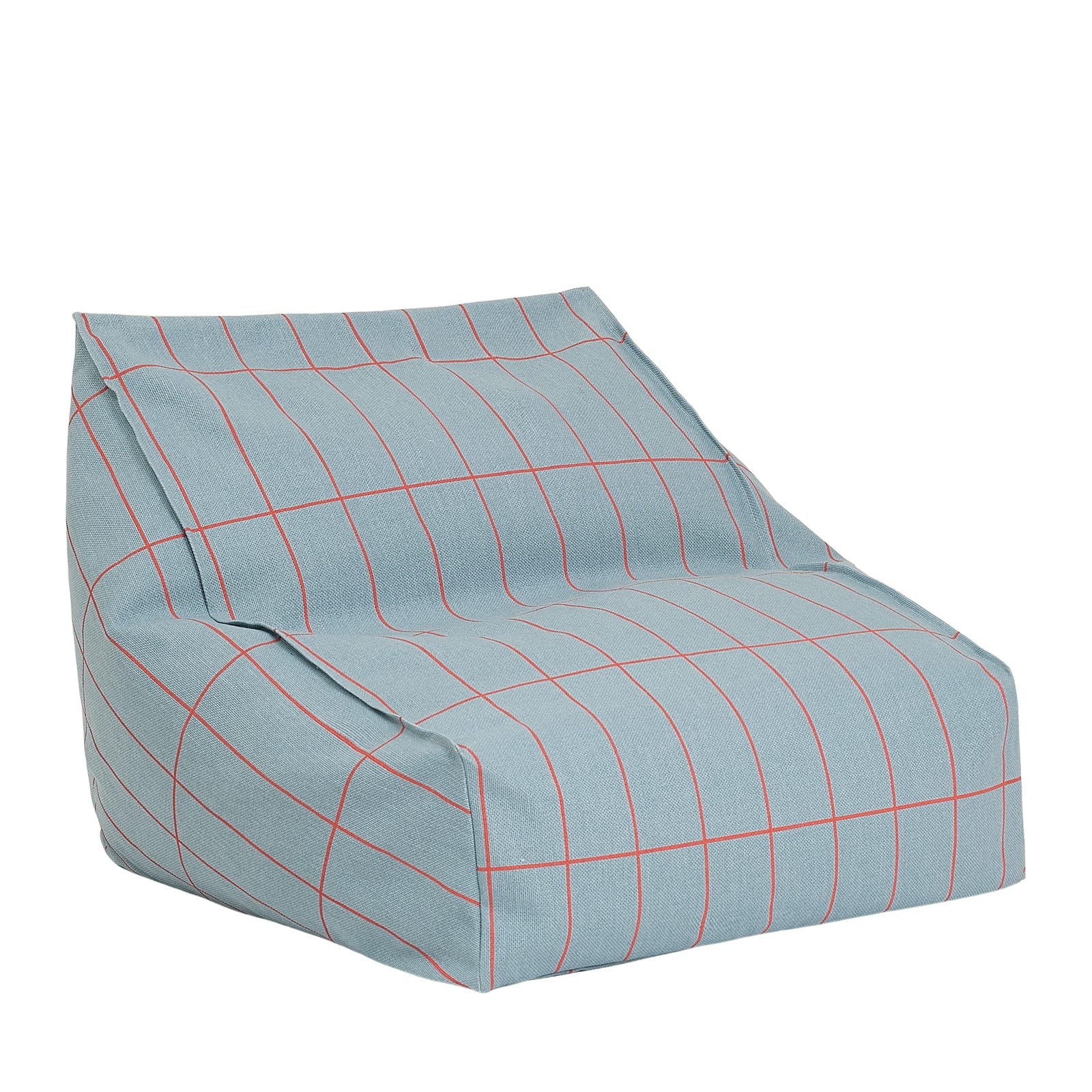 Armchair Beanbag Vibes - Blue Red Grid