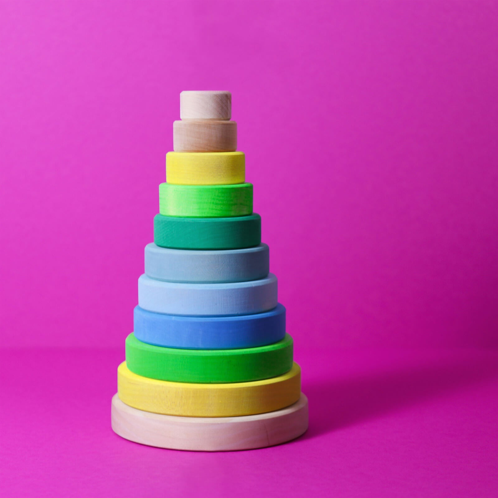 Wooden Conical Tower - Neon Green