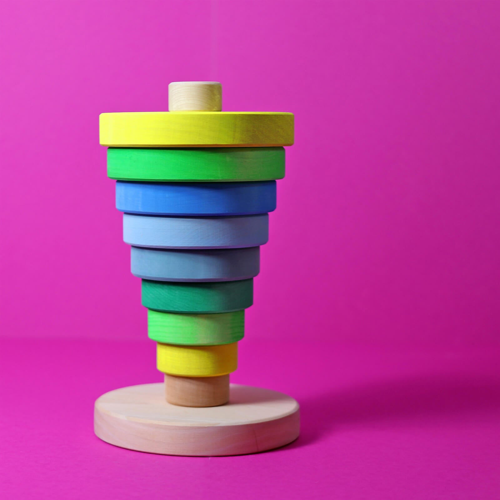Wooden Conical Tower - Neon Green