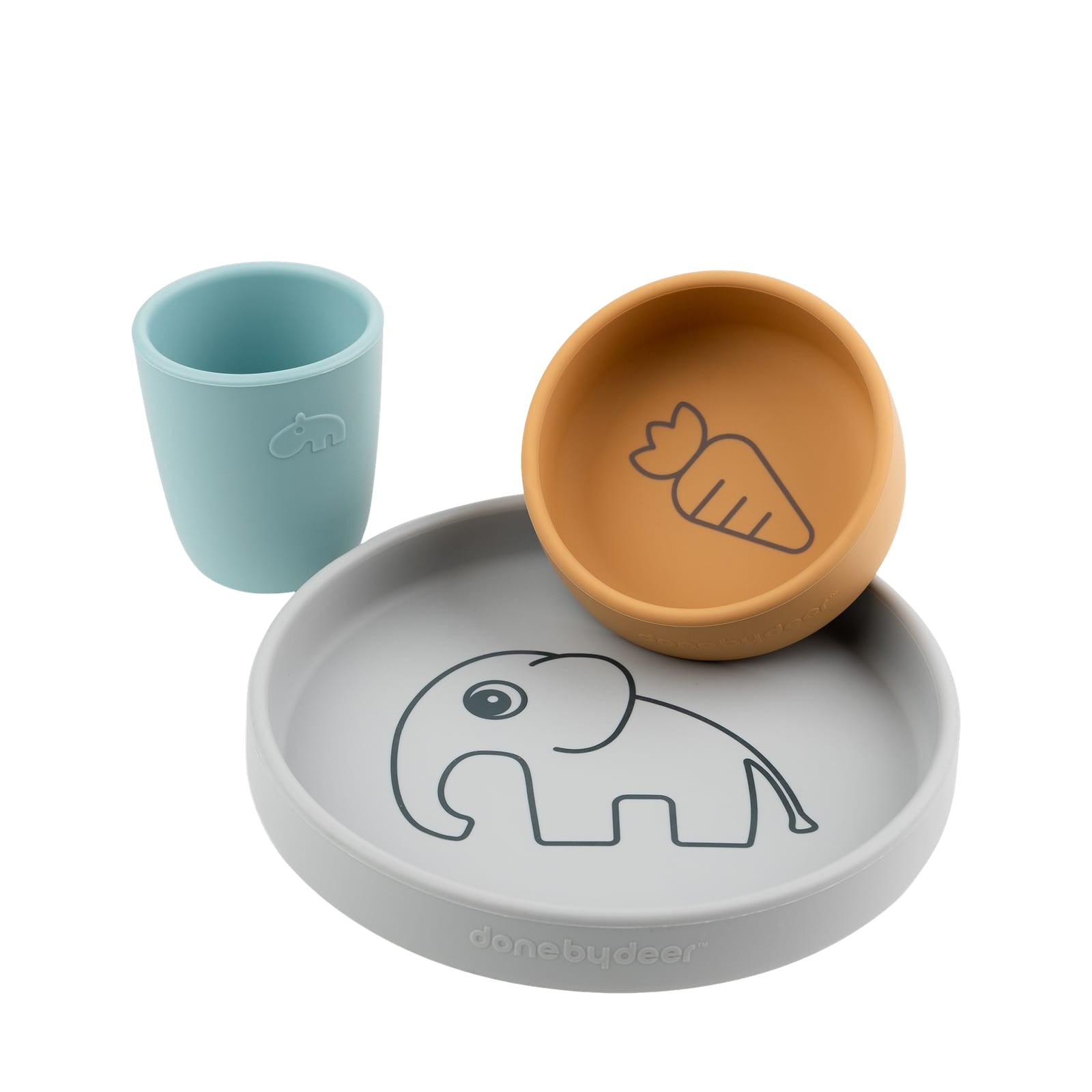 Silicone Dinner Set - Elphee Grey-Mustard-Blue