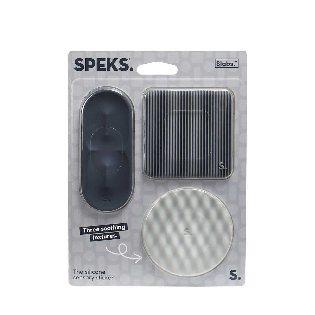 Slabs Silicone Sensory Sticker 3 Pack - Grey