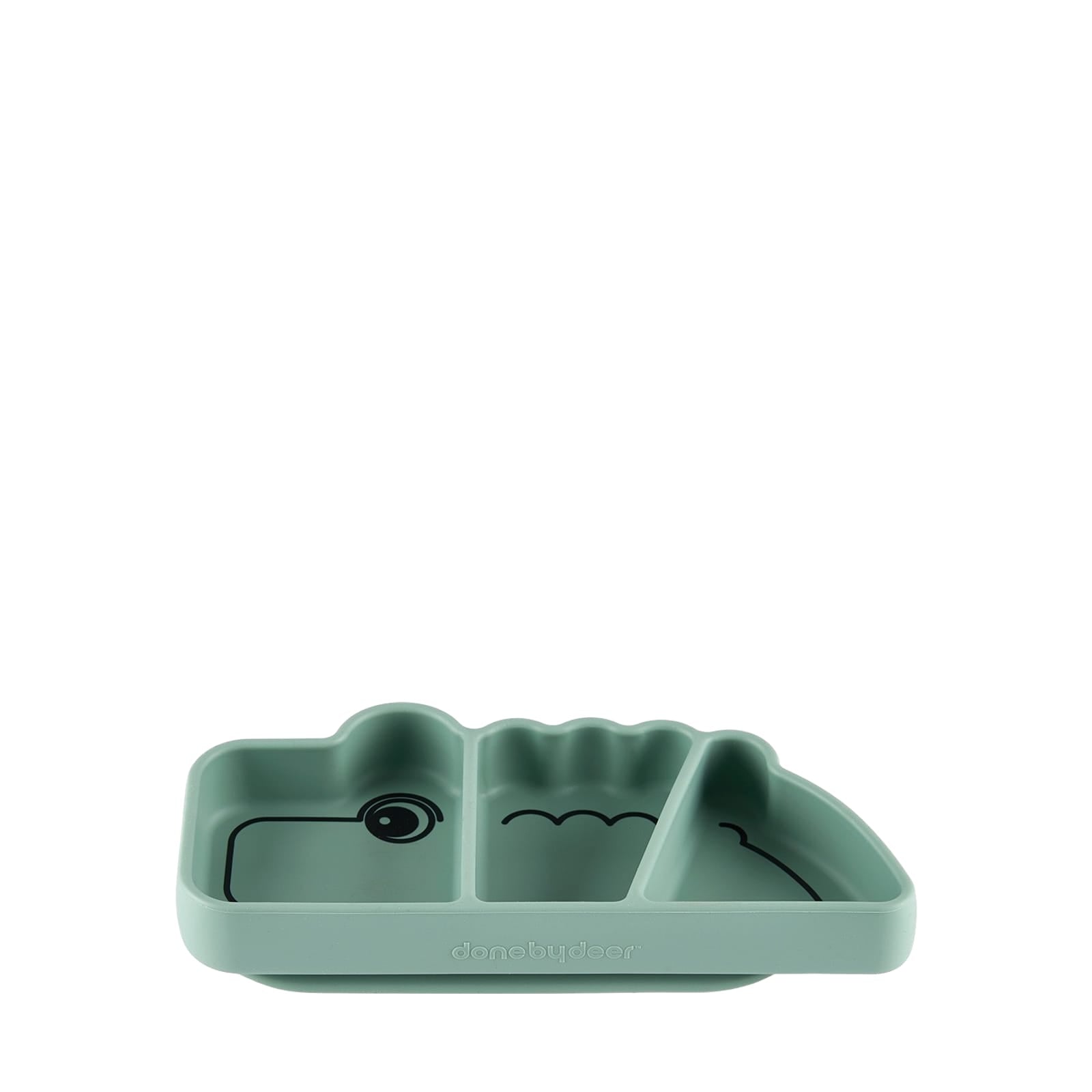 Silicone Stick and Stay Snack Plate - Croco Green