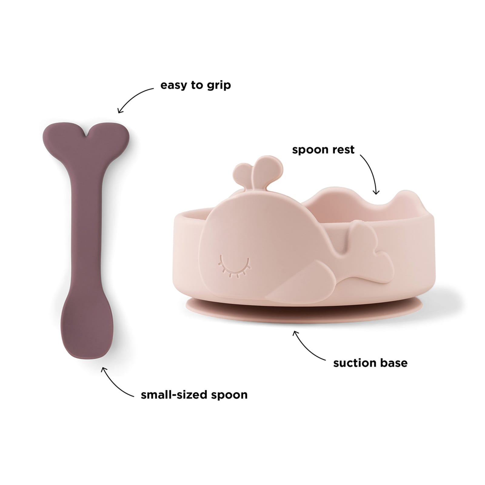 Stick and Stay Bowl and Baby Spoon - Wally Powder