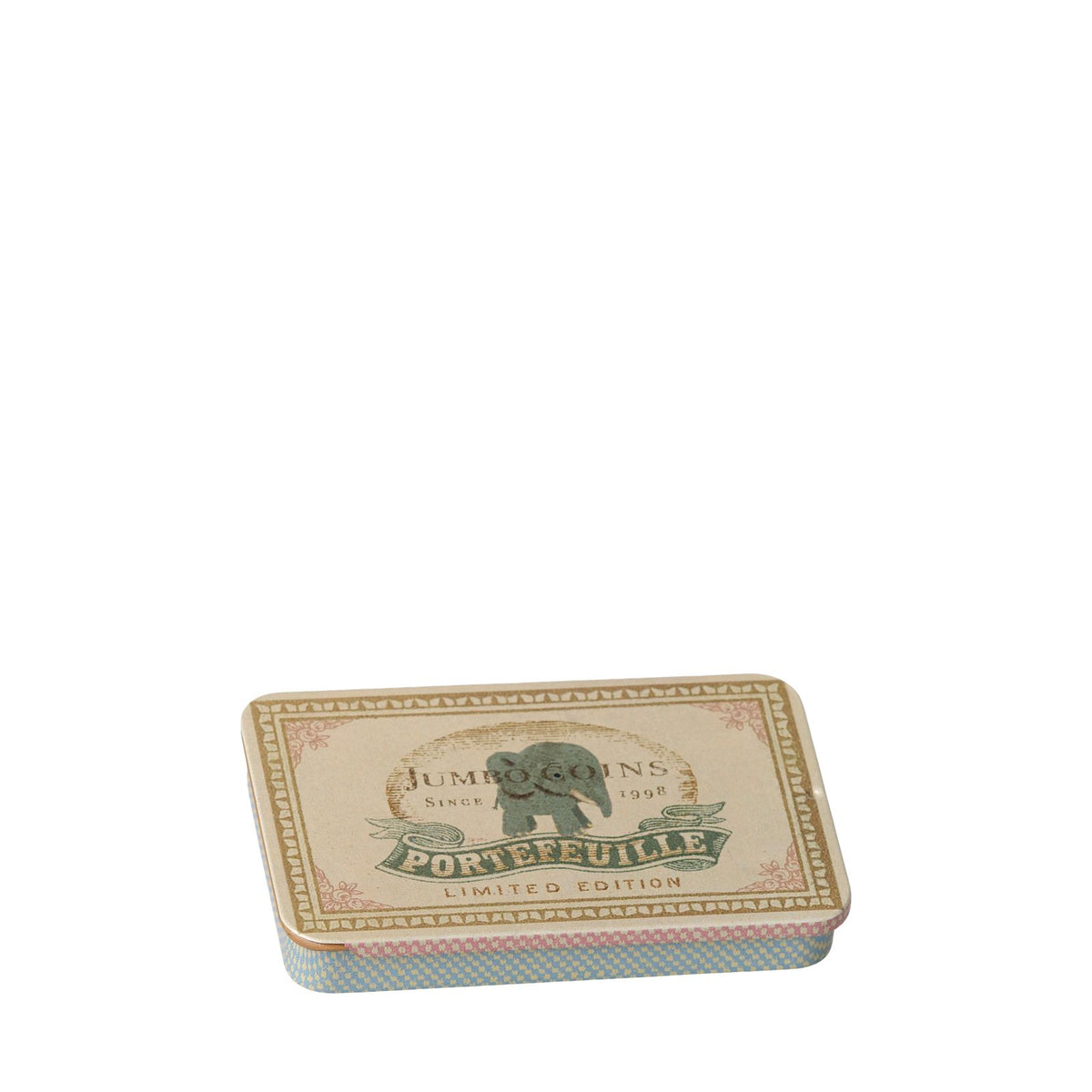Sliding Lid Metal Box - Jumbo Coins - Blue