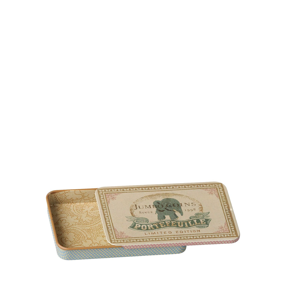 Sliding Lid Metal Box - Jumbo Coins - Blue