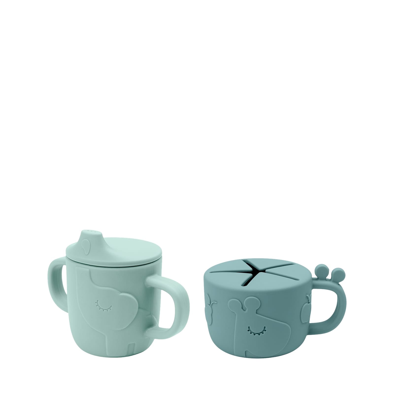 Peekaboo Spout and Snack Cup Set - Deer Friends Blue