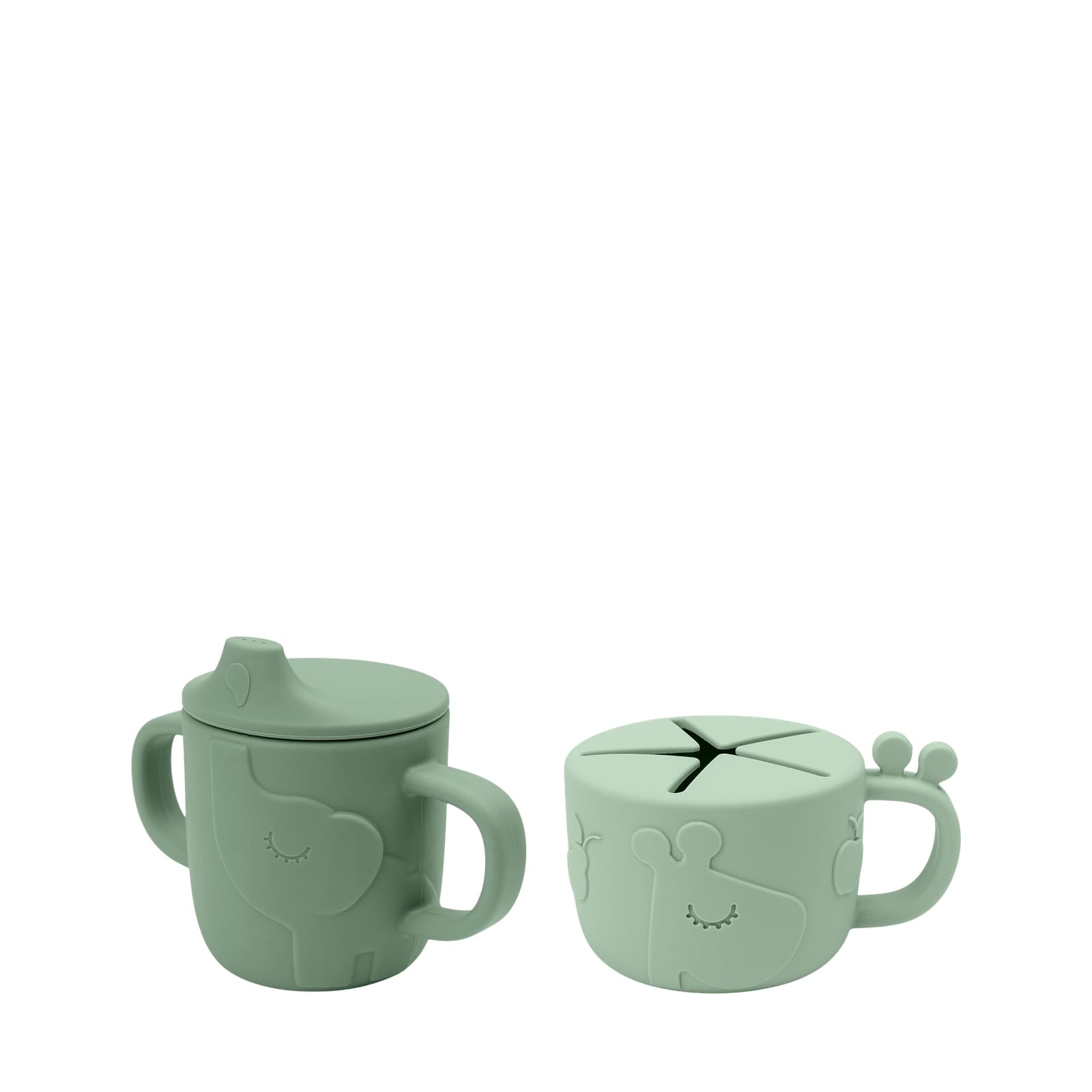 Peekaboo Spout and Snack Cup Set - Deer Friends Green