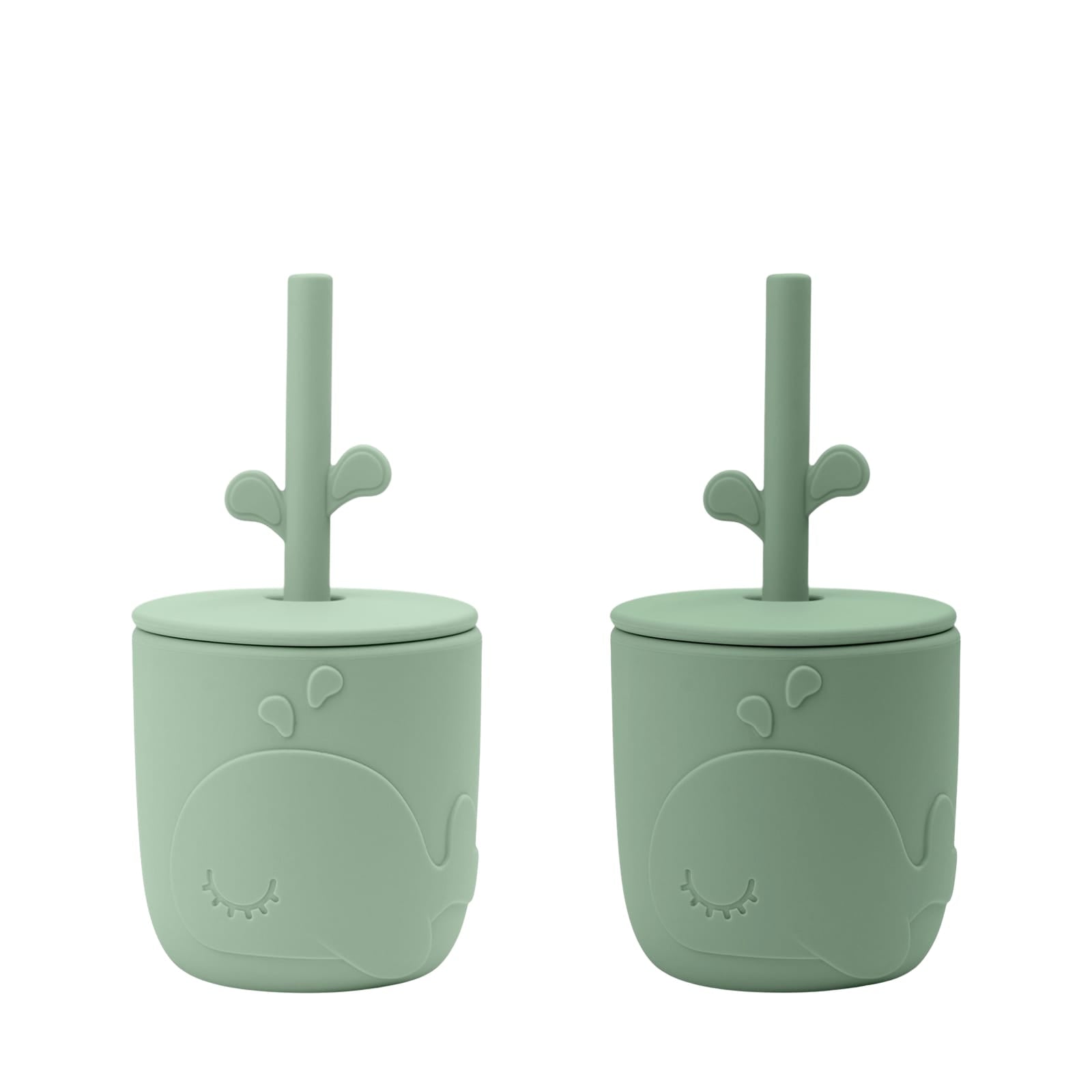 Peekaboo Straw Cup 2 Pack - Wally Green