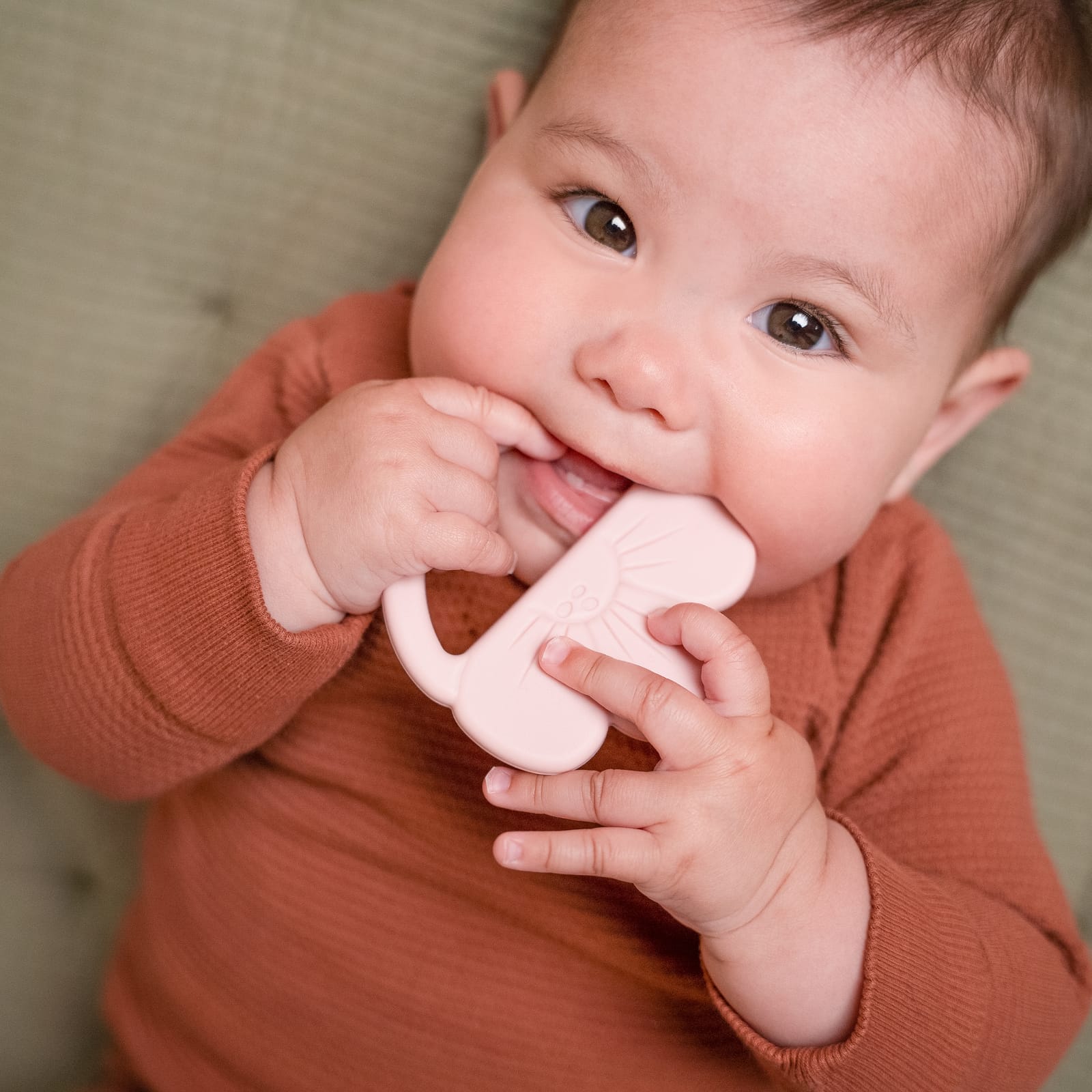 Silicone Teething Ring - Pink Flower