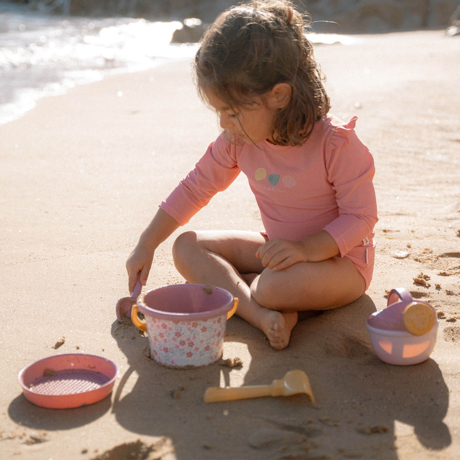 5 Piece Beach Set - Pink Flowers