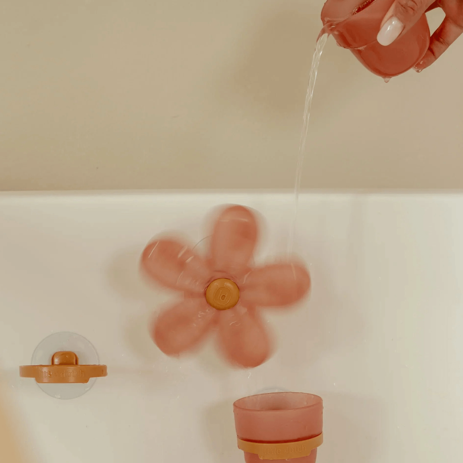 Bath Wall Water Cups - Pink Flower