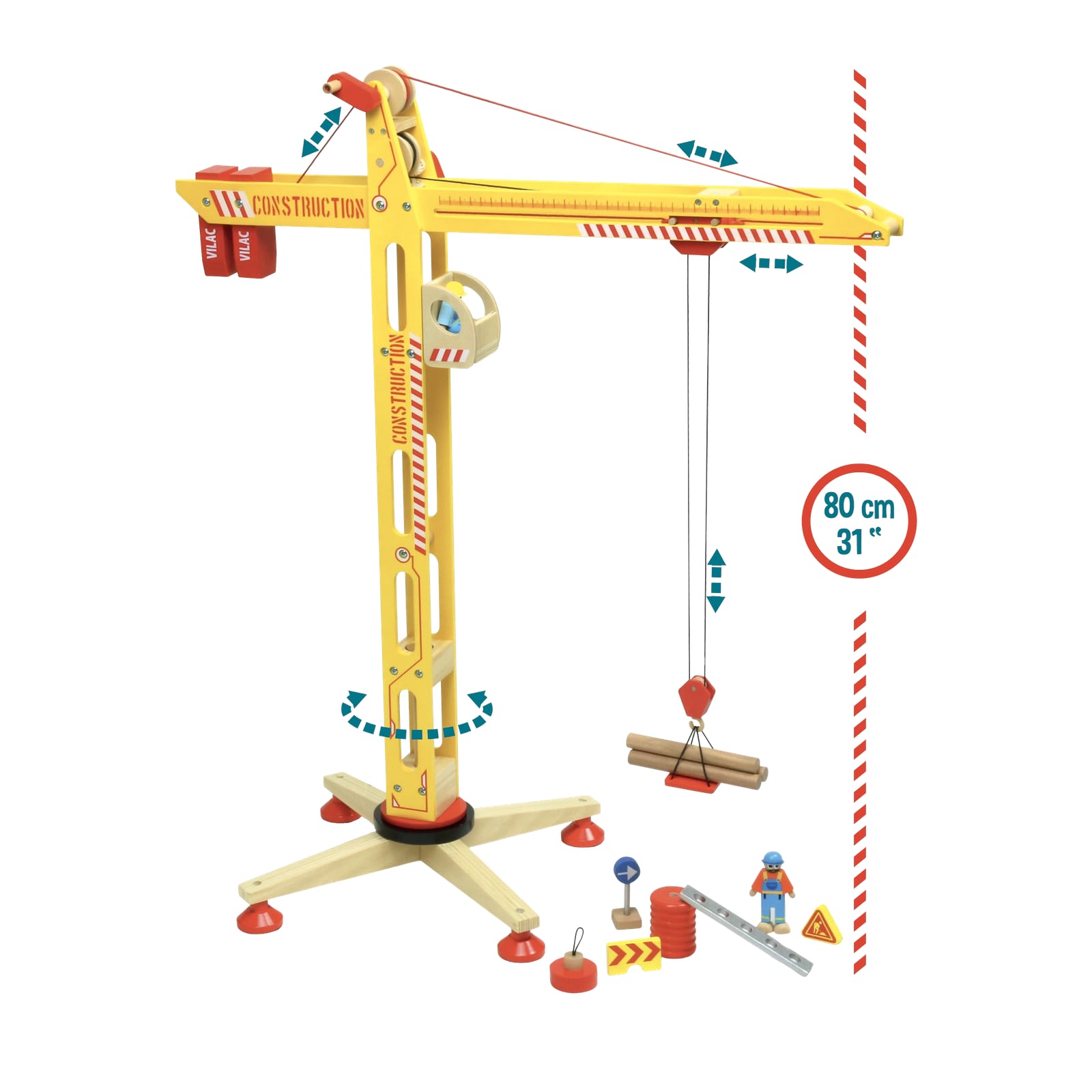 Large Wooden Crane - 12 Pieces