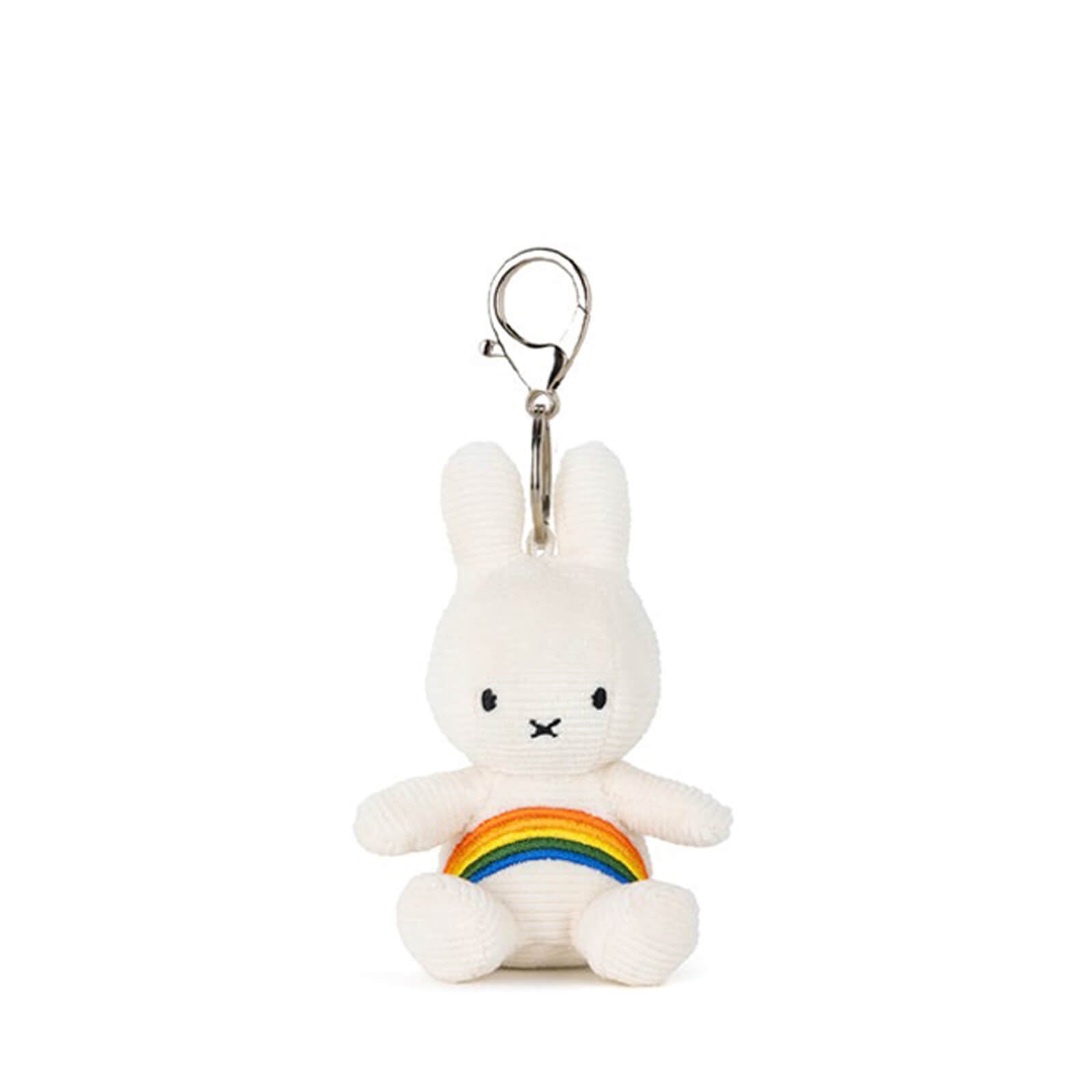 Miffy Corduroy Keychain 10cm Plush - Rainbow White