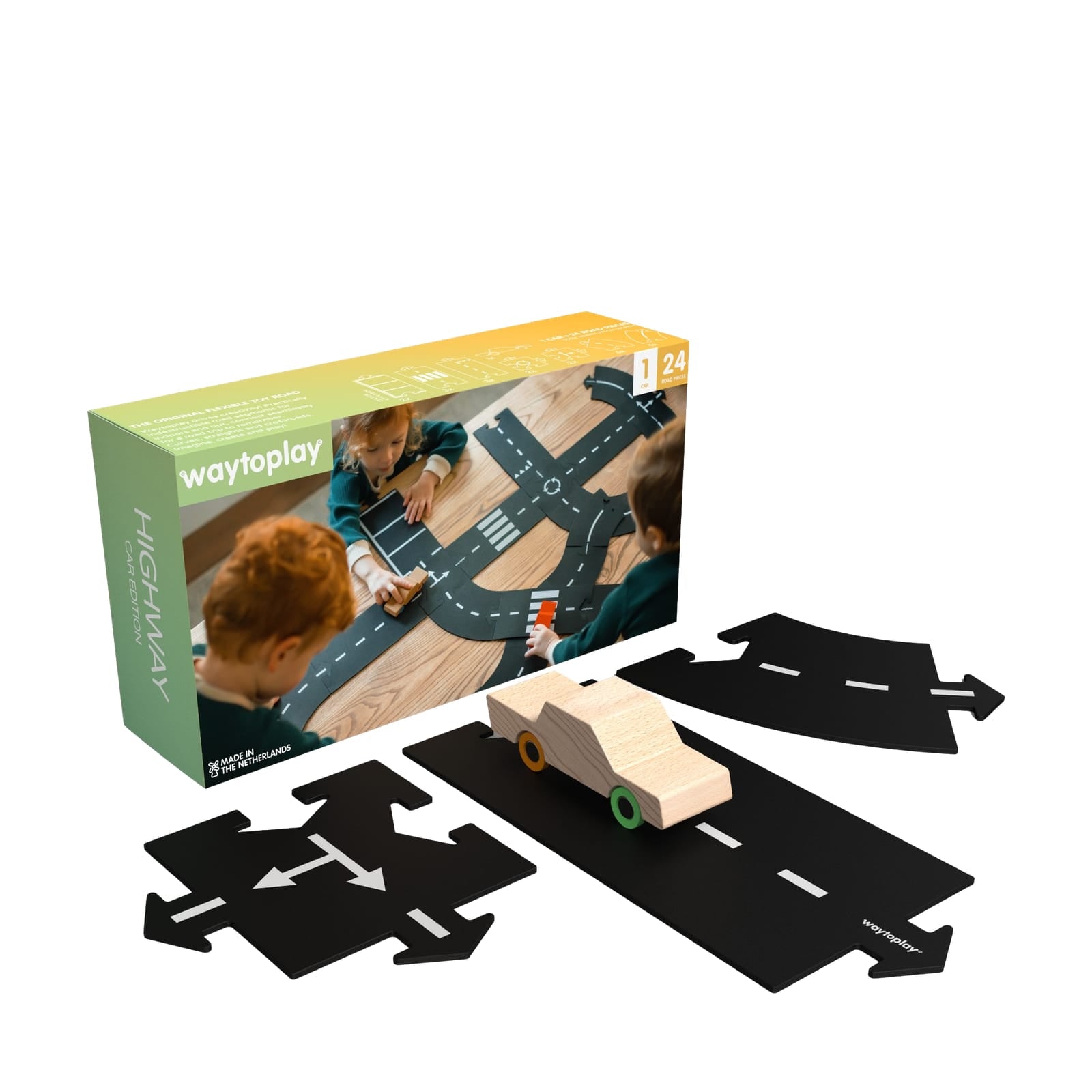 Highway - Road Track 24 Pieces and 1 Car