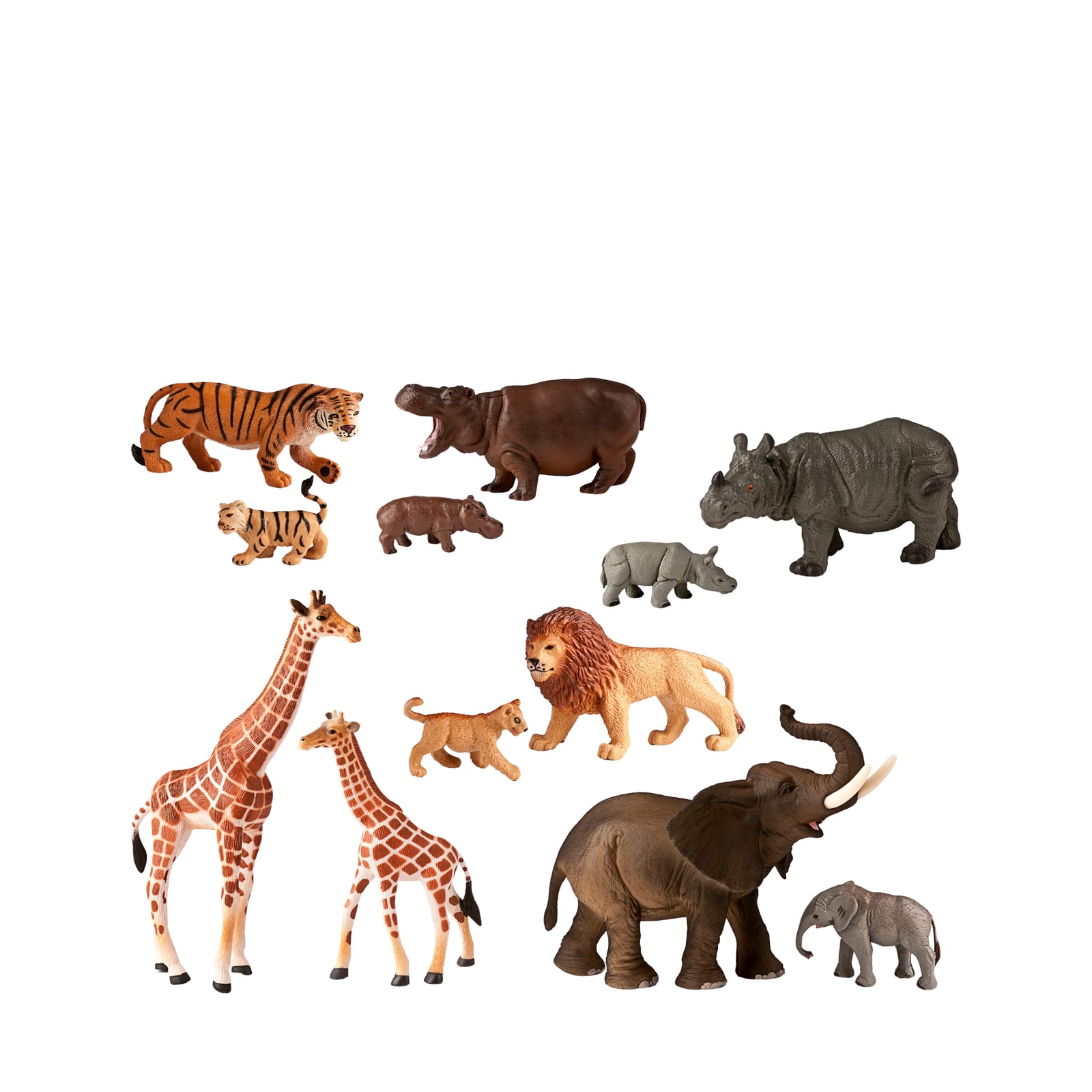 Wild Animals with Babies - 12 Pieces