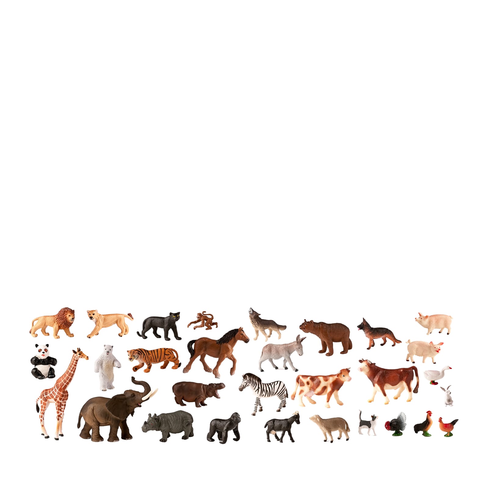 Wild and Farm Animals - 30 Pieces