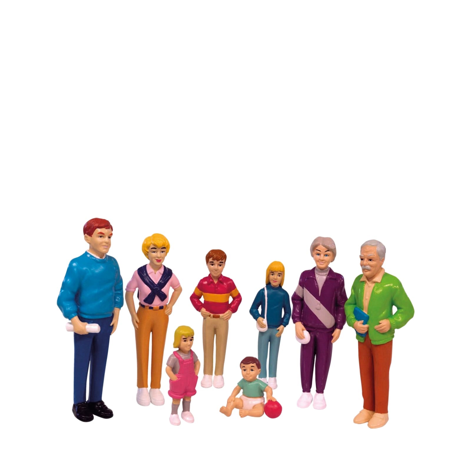 Caucasian Family Figures - 8 Pieces