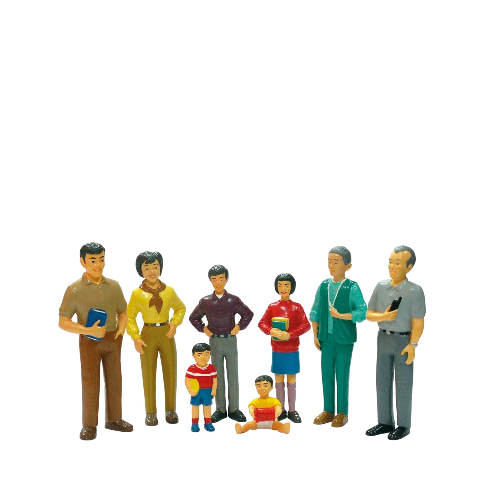 Asian Family Figures - 8 Pieces