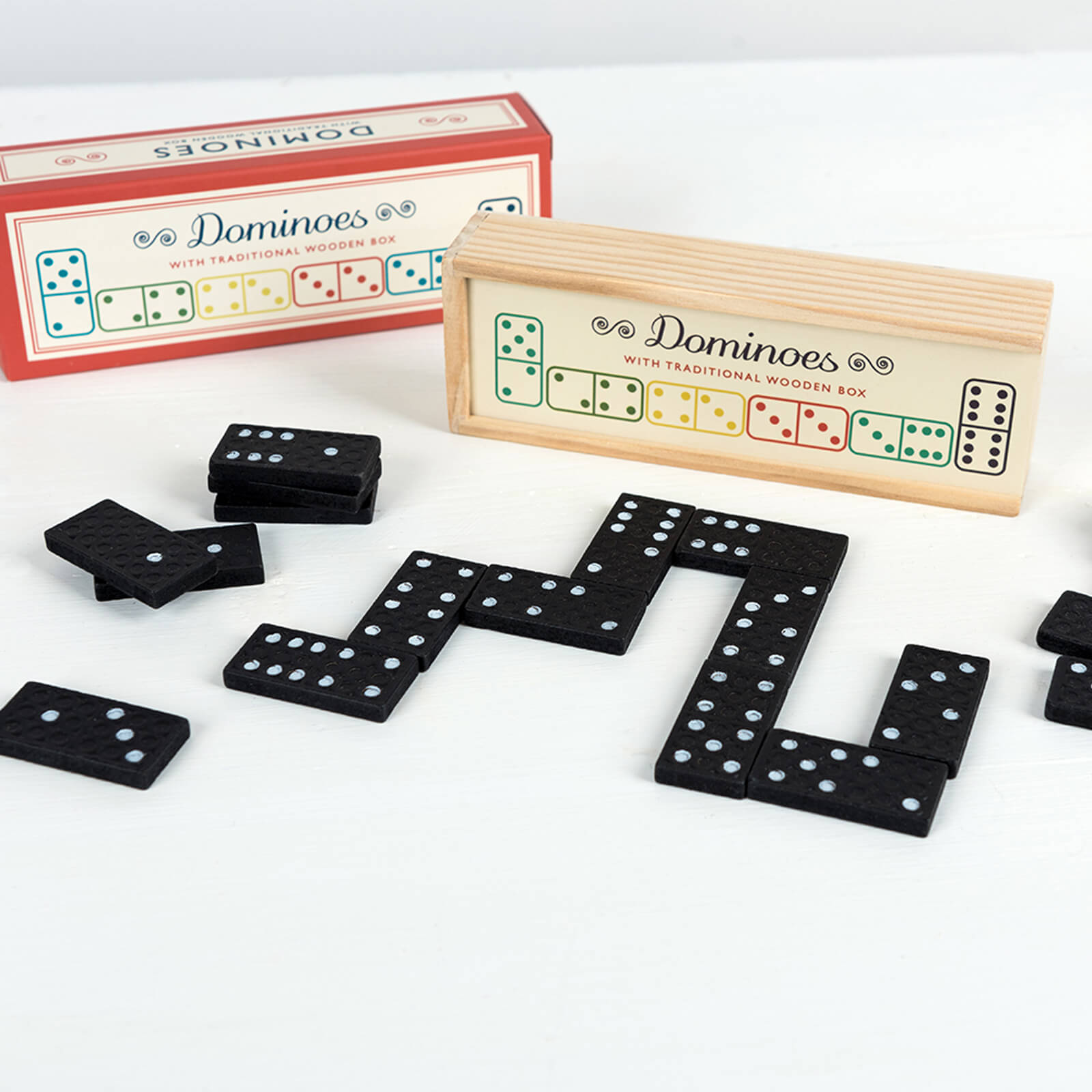 Wooden Box Of Dominoes