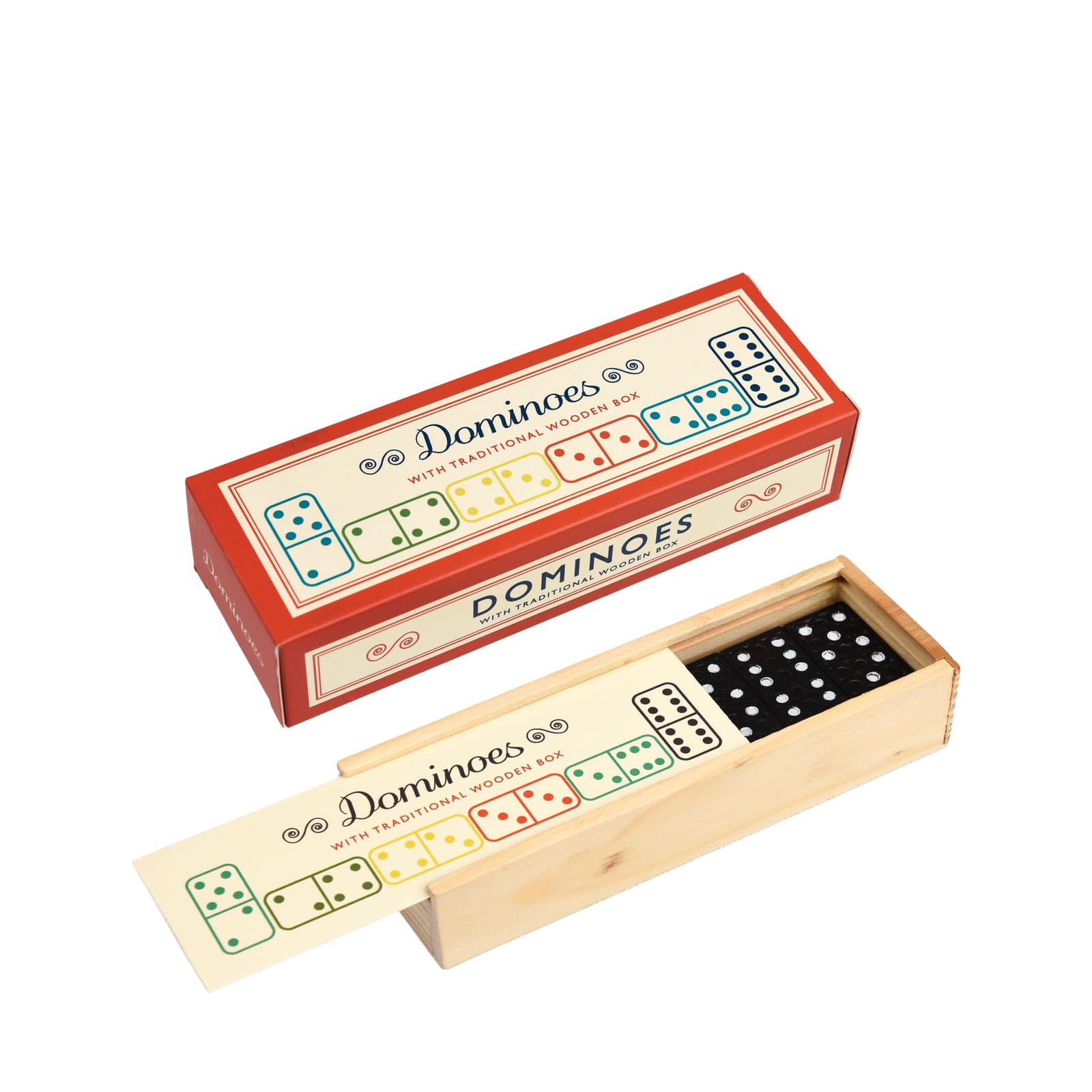 Wooden Box Of Dominoes