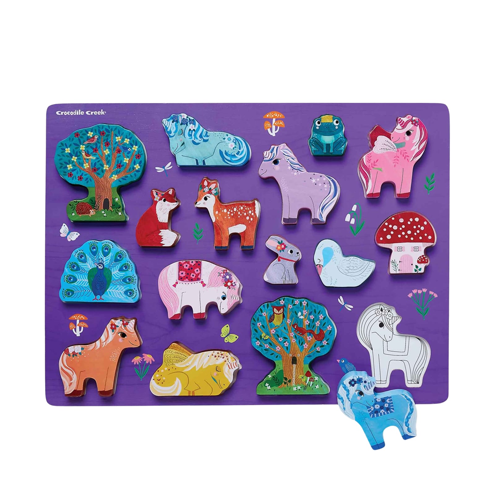 Lets Play 16 Piece Wooden Puzzle - Unicorn Garden