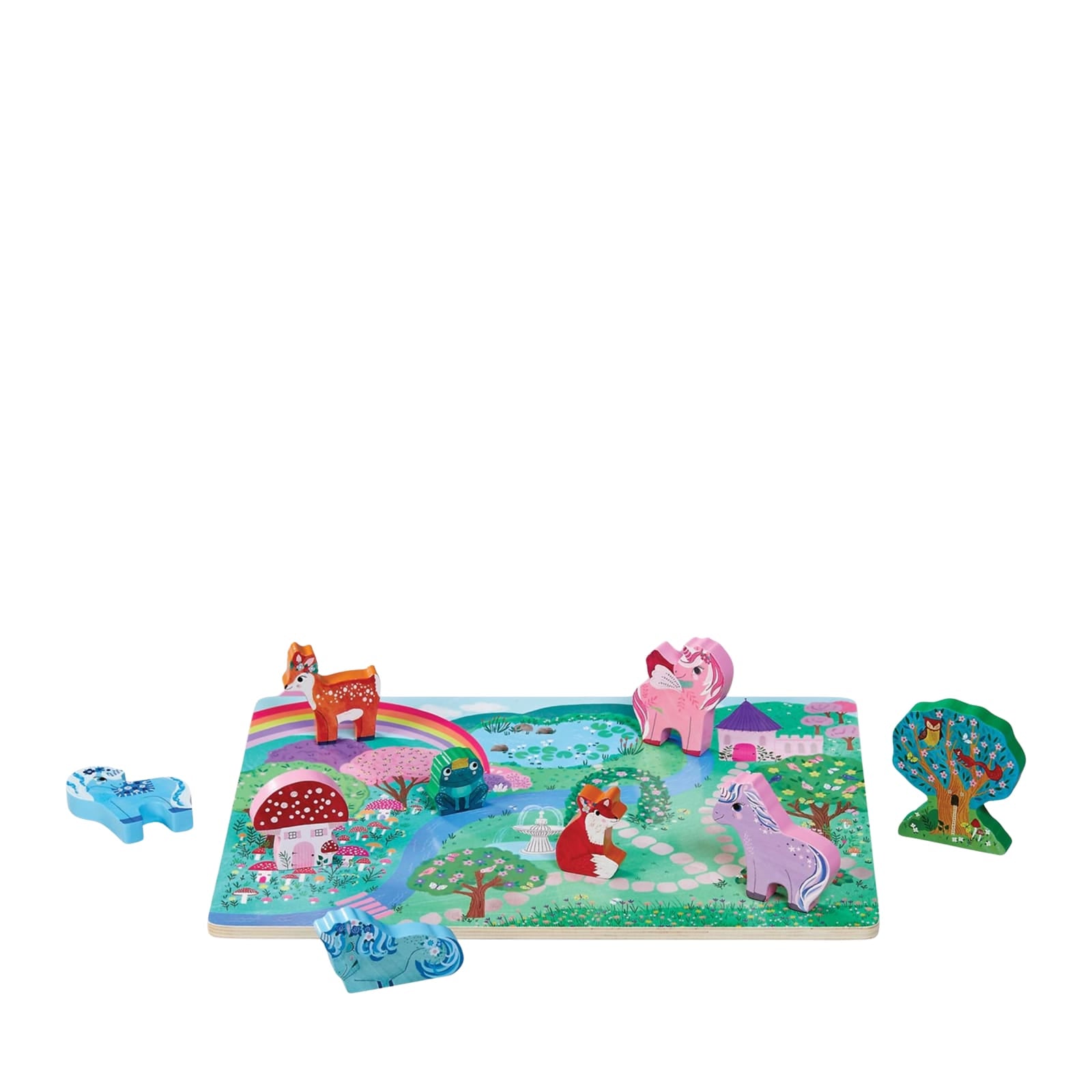 Lets Play 16 Piece Wooden Puzzle - Unicorn Garden