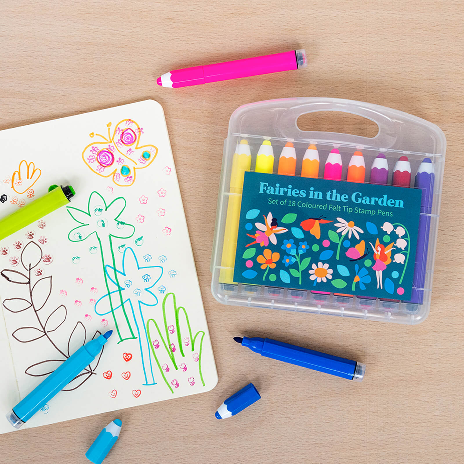 Felt Tip Stamp Pens - Fairies In The Garden