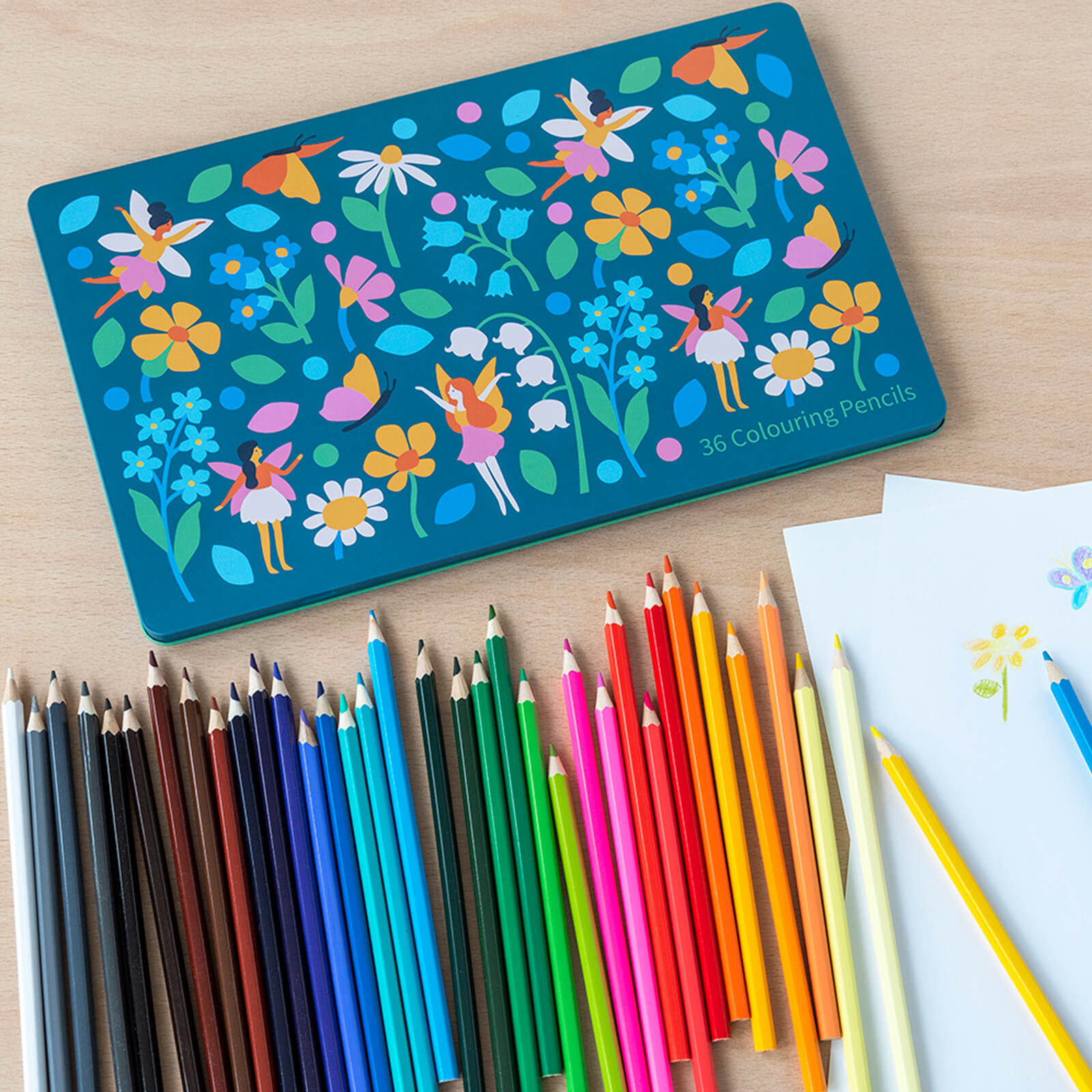 36 Colouring Pencils - Fairies In The Garden