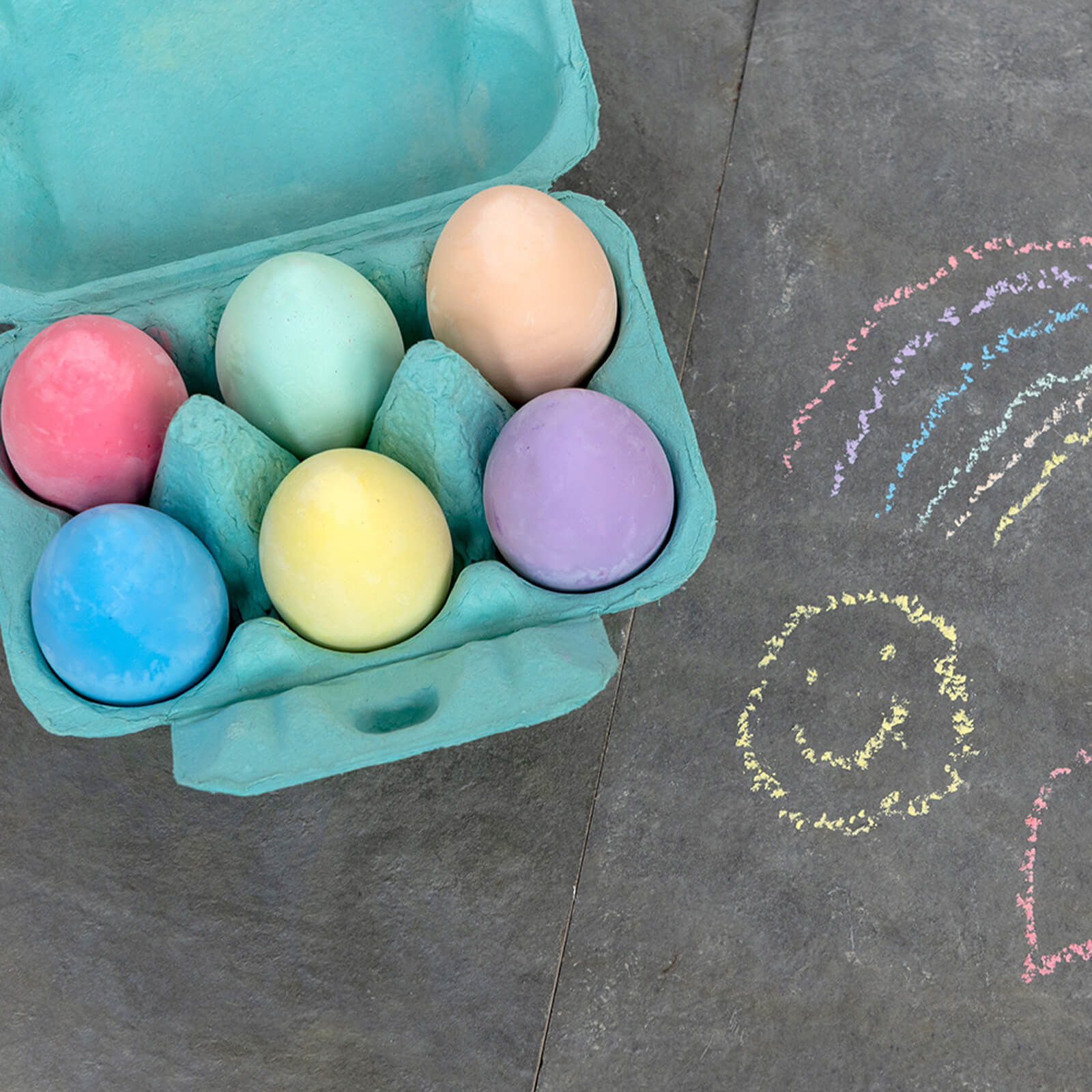 Six Coloured Chalk Eggs