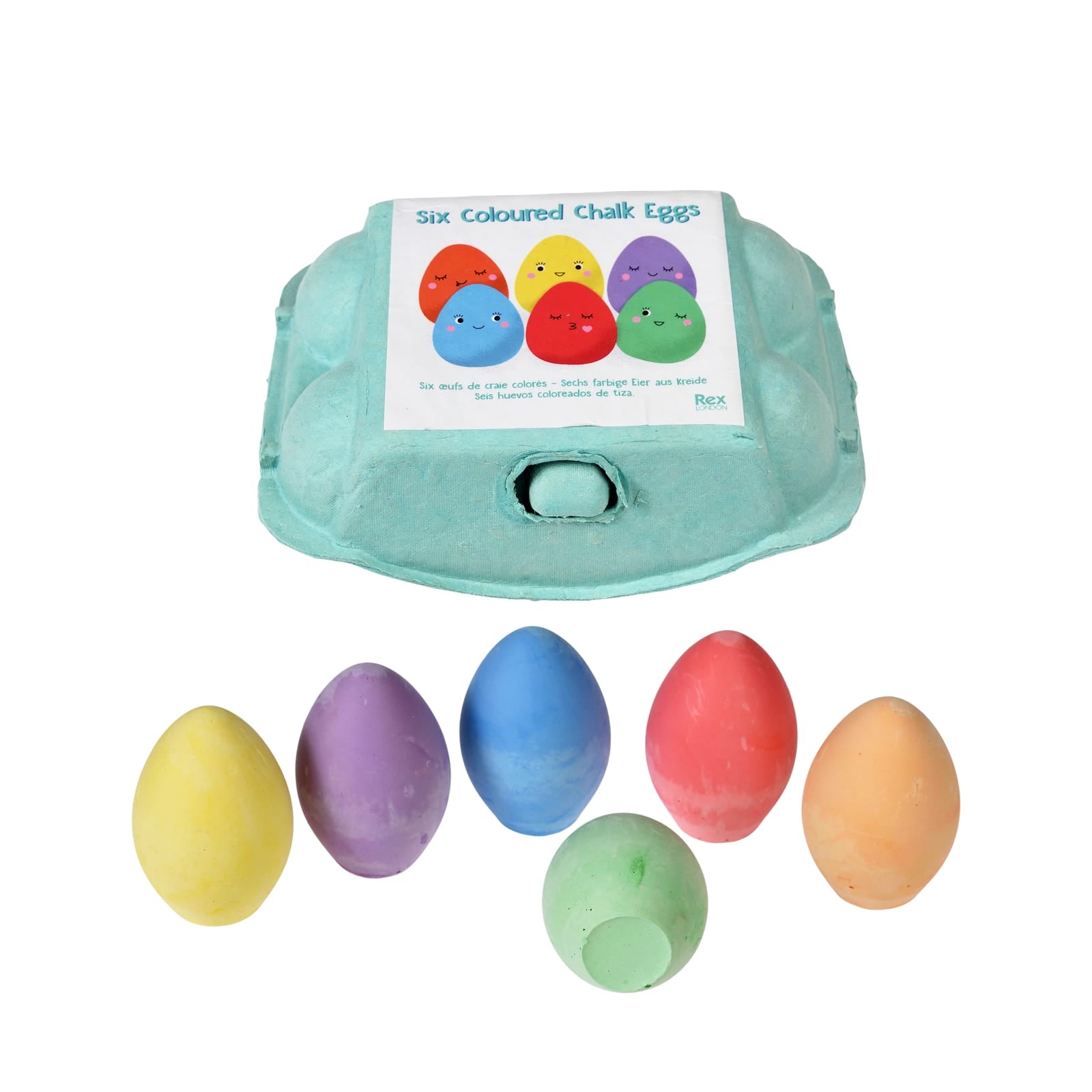 Six Coloured Chalk Eggs