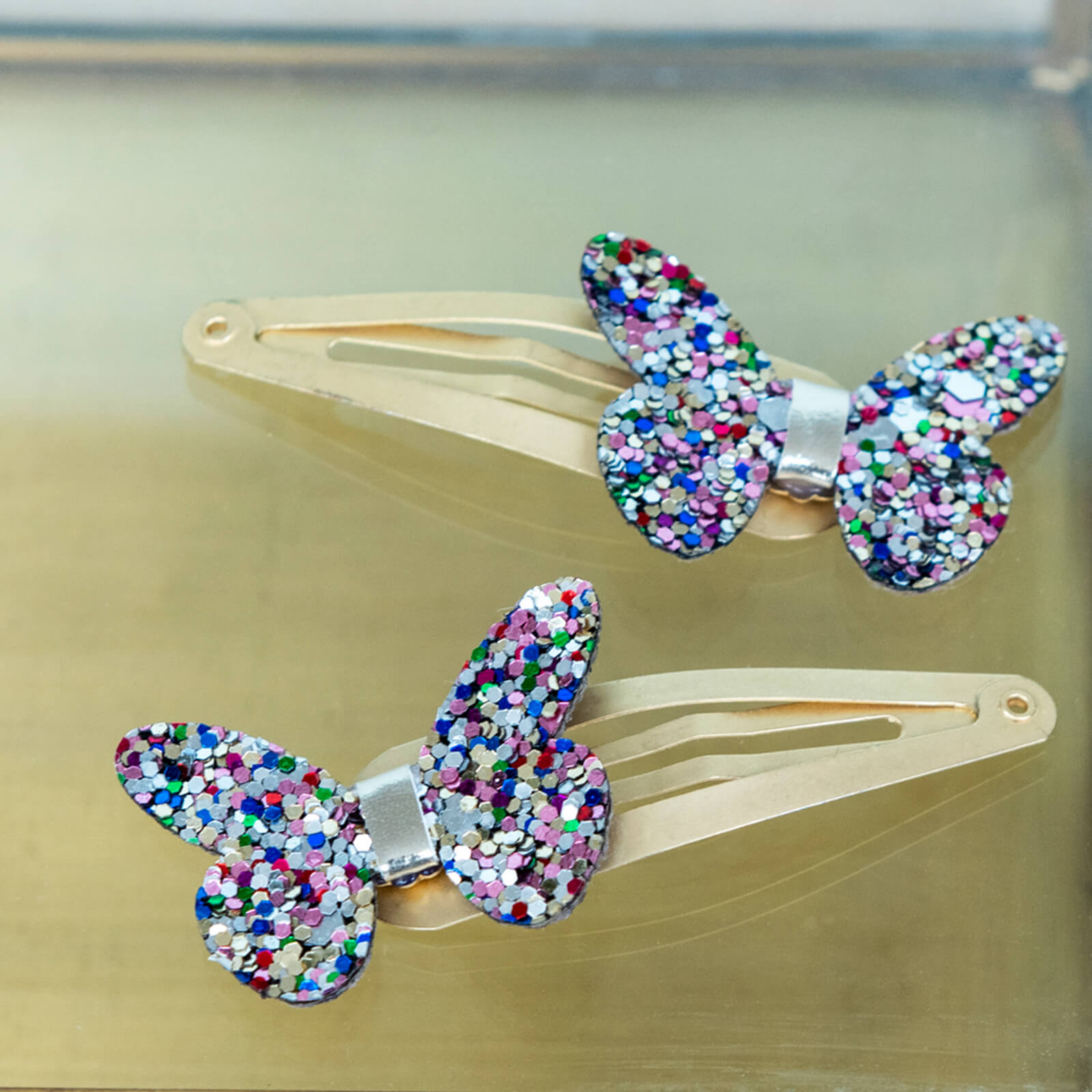 Glitter Butterfly Hair Clips - Fairies In The Garden